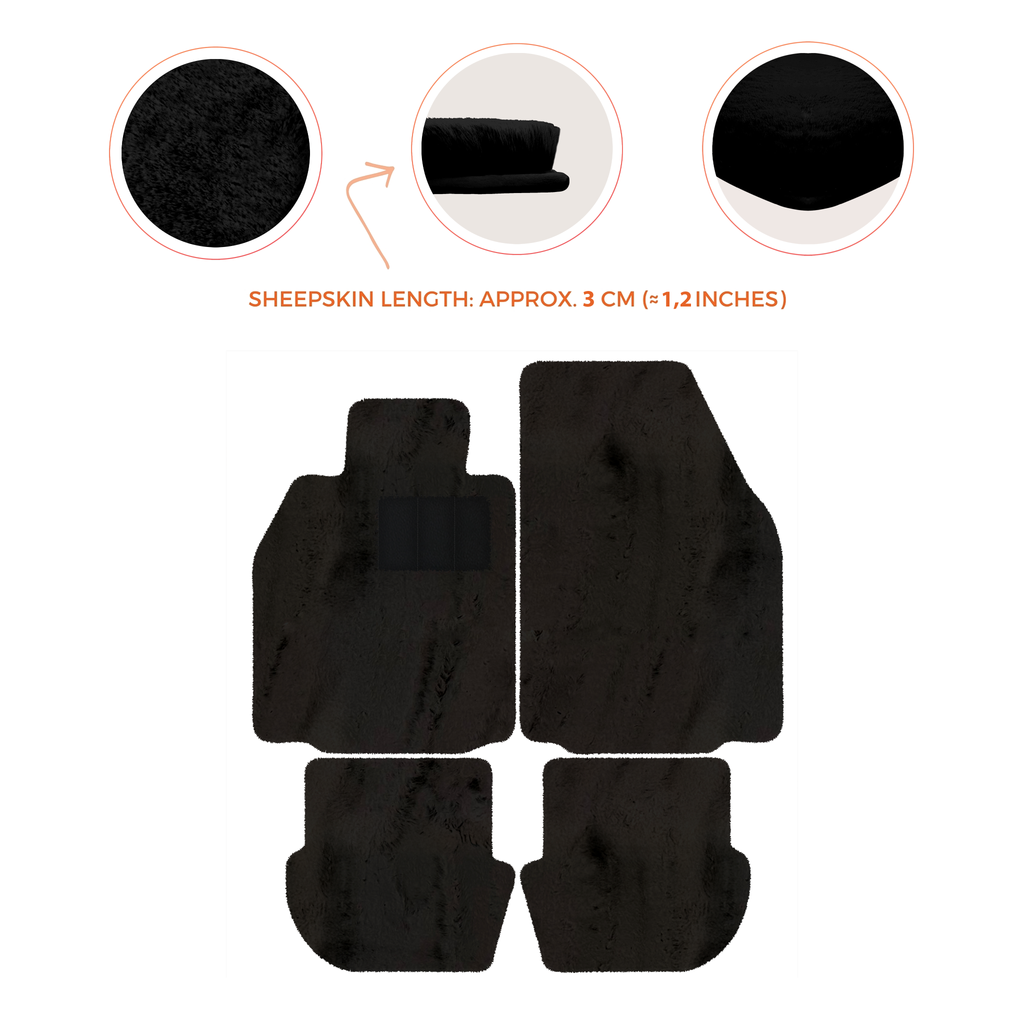Porsche 911 - 997 (2004-2012) - Sheepskin Length, Various Color Options Custom Fit Premium Velour Floor Mats