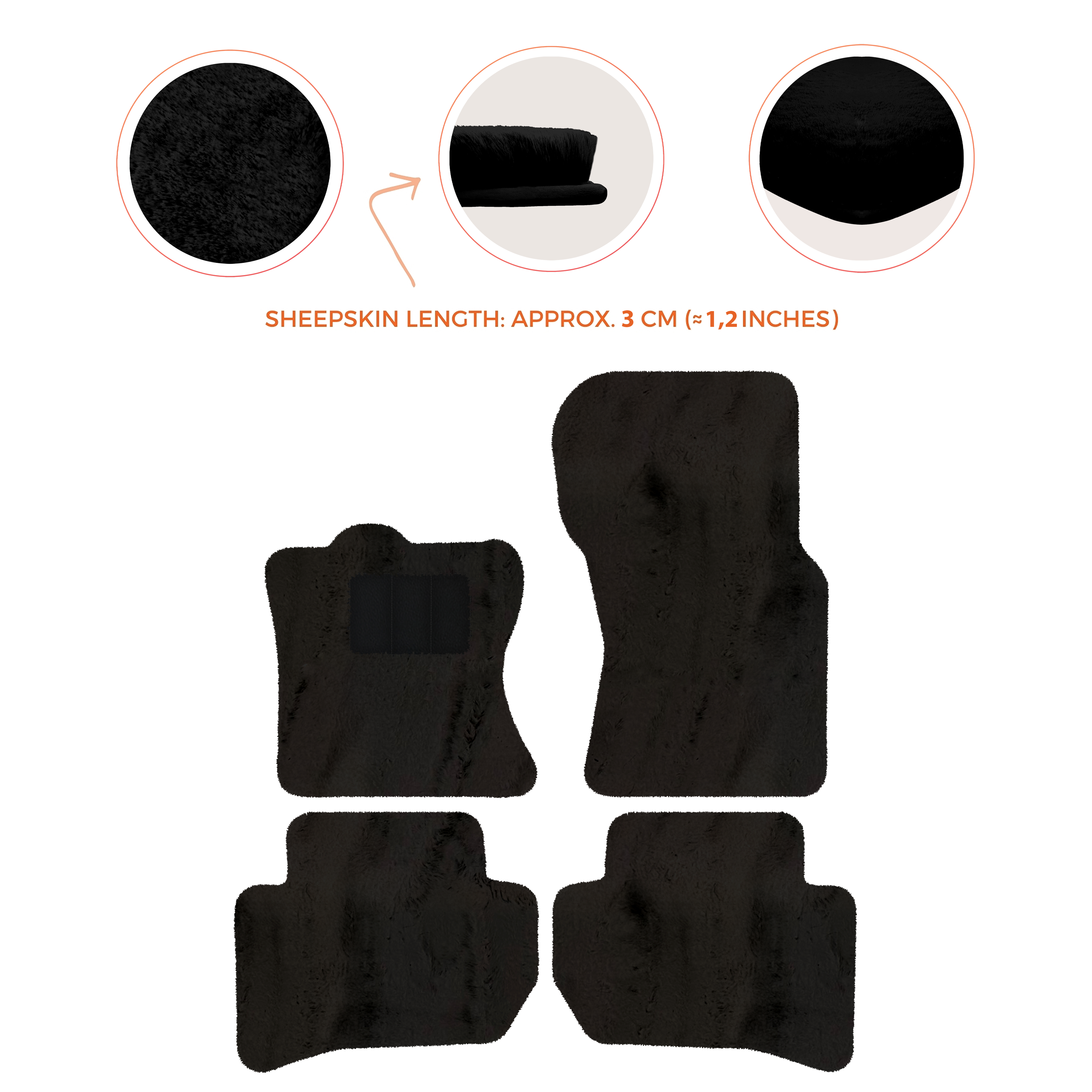 Range Rover Velar (2017-2024) - Sheepskin Length, Various Color Options Custom Fit Premium Velour Floor Mats