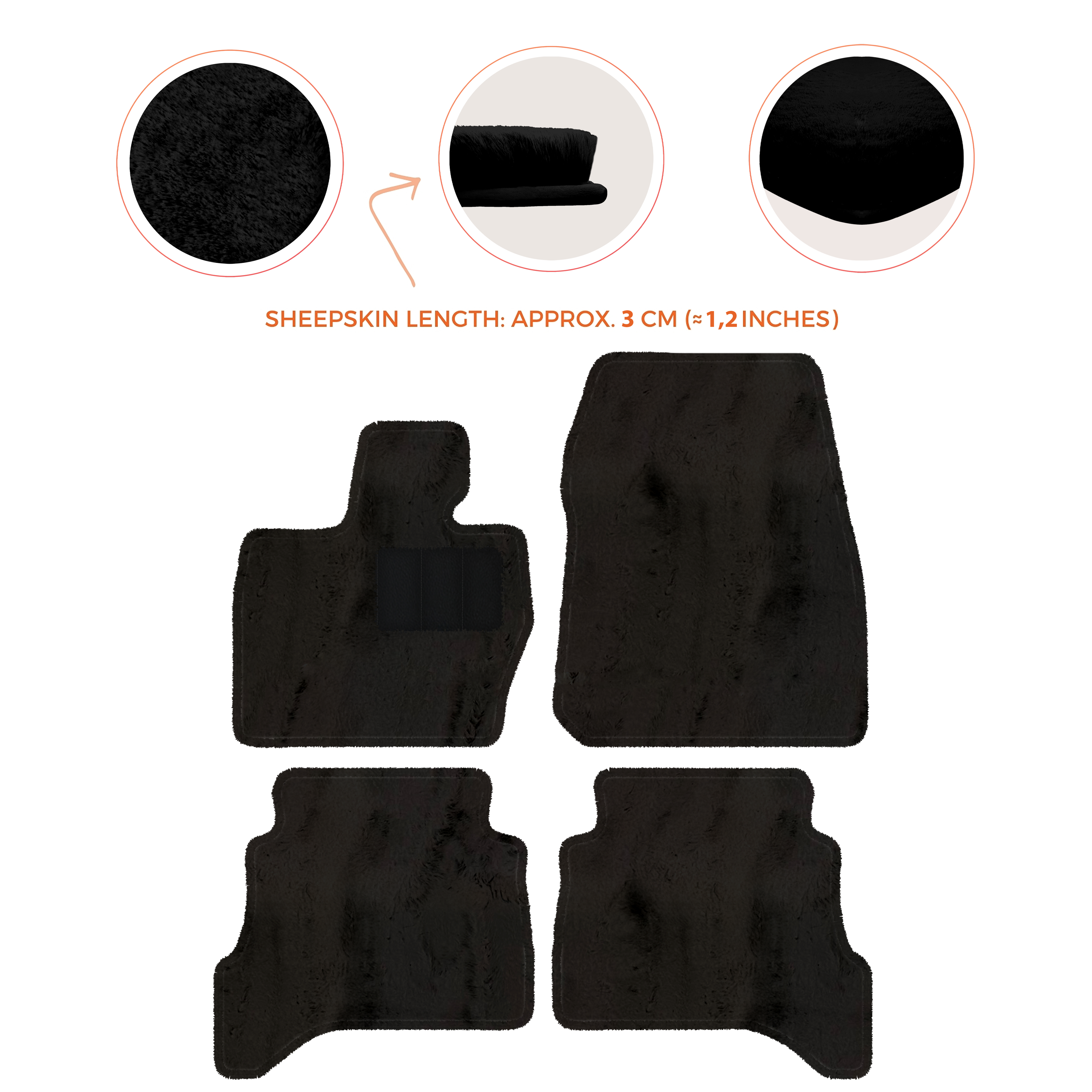 Range Rover Sport L460 (2022-2024) Short/Long Wheelbase - Sheepskin Length, Various Color Options Custom Fit Premium Velour Floor Mats