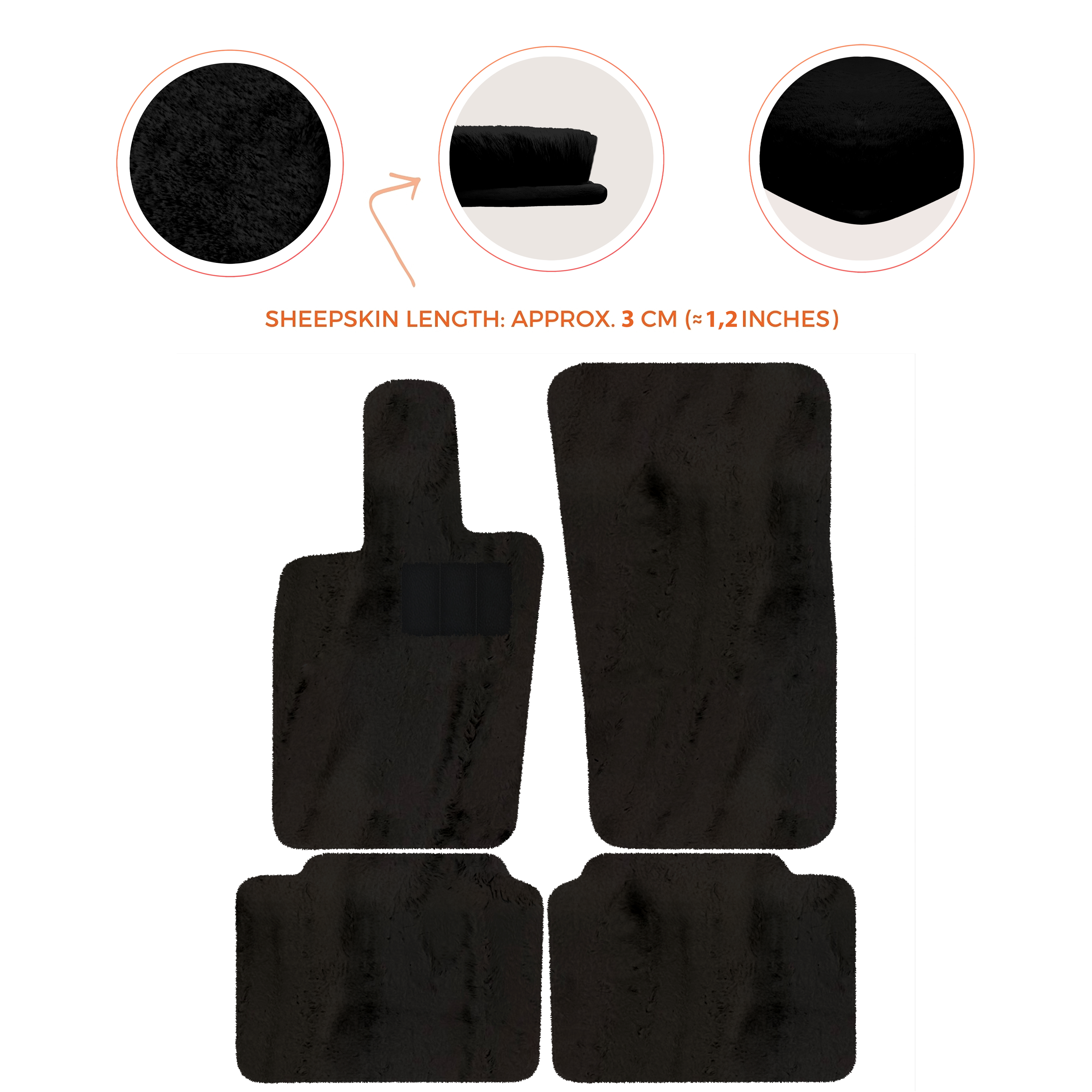 Porsche Panamera (2017-2023) - Sheepskin Length, Various Color Options Custom Fit Premium Velour Floor Mats