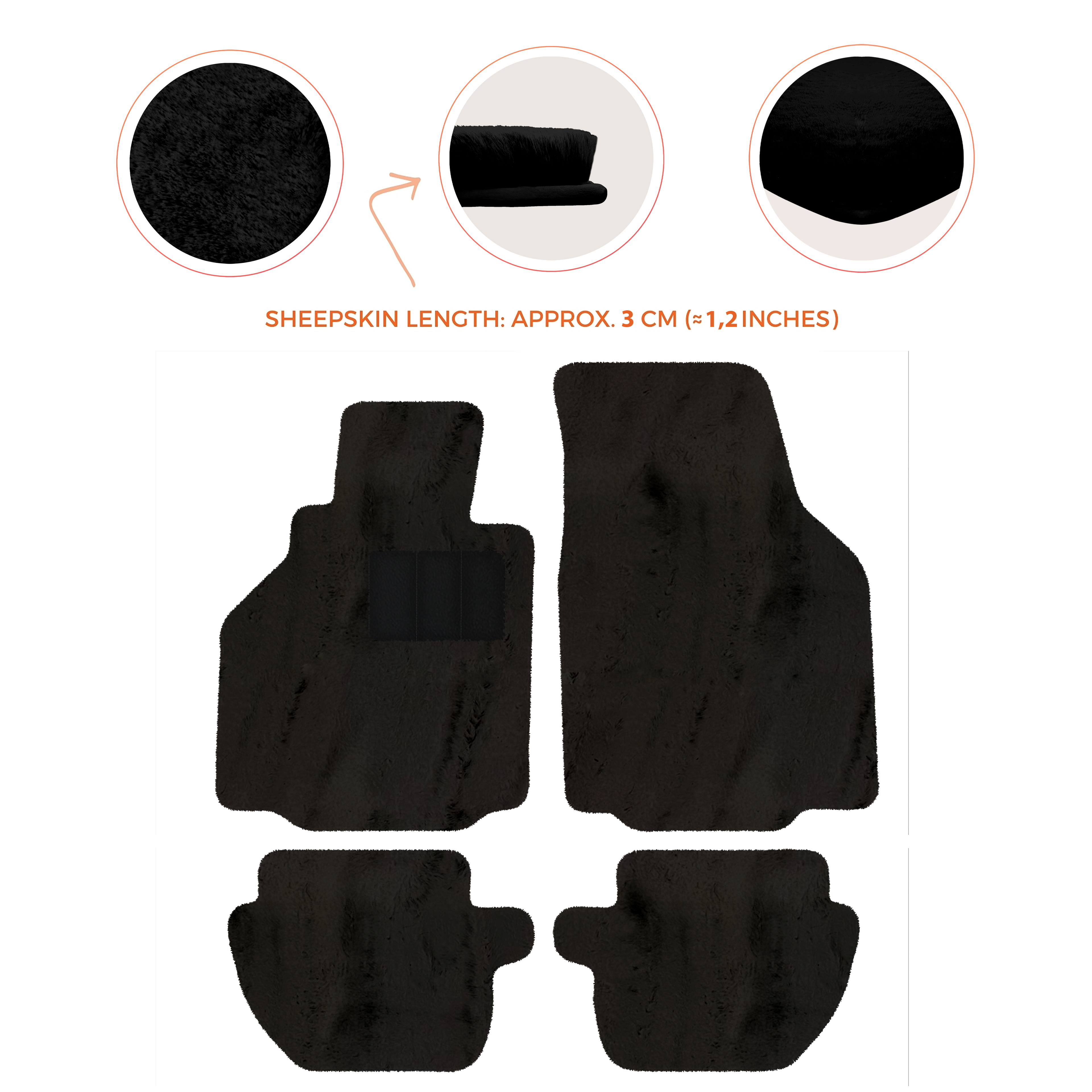 Porsche 911 - 996 (1998-2004) - Sheepskin Length, Various Color Options Custom Fit Premium Velour Floor Mats