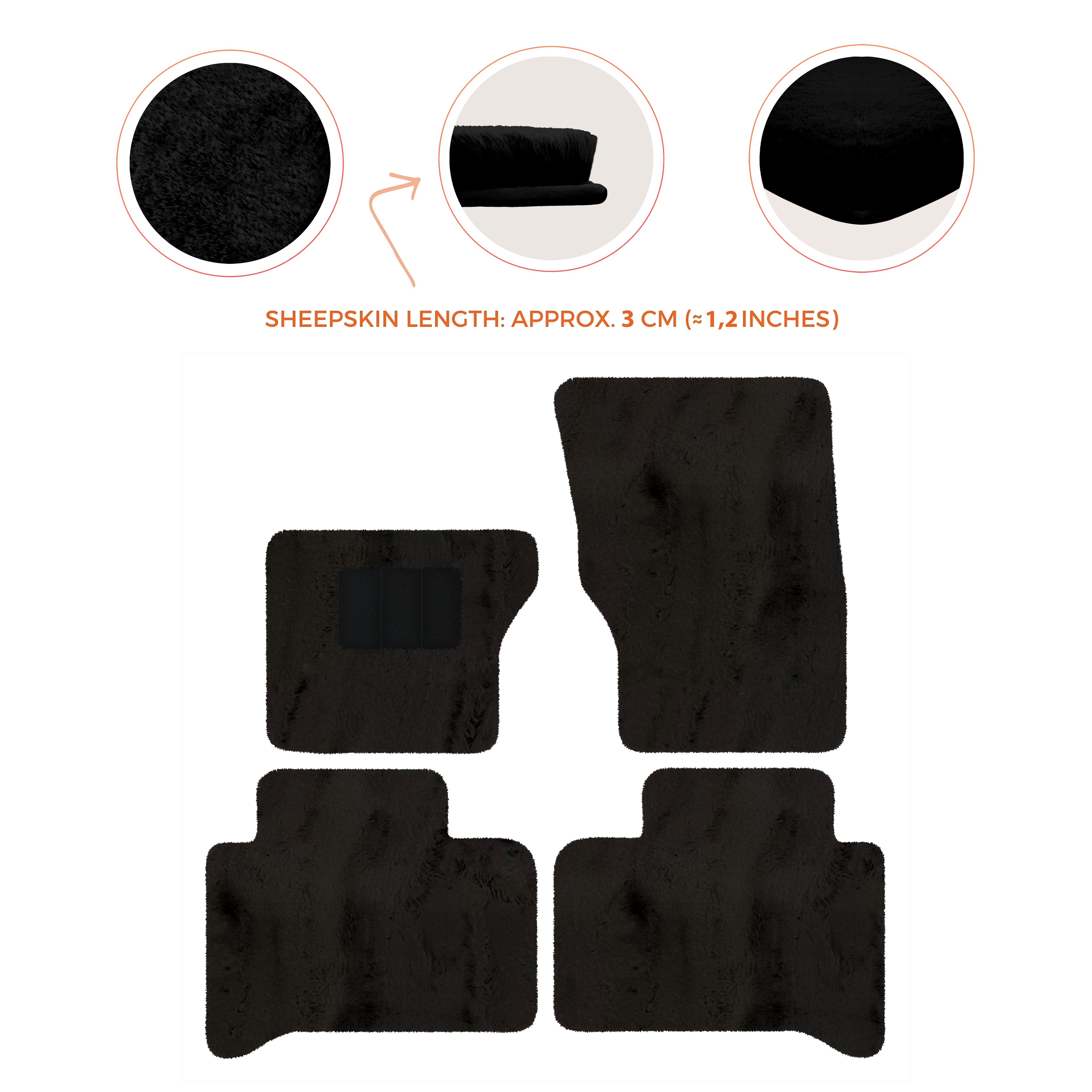 Range Rover Sport (2013-2022) - Sheepskin Length, Various Color Options Custom Fit Premium Velour Floor Mats