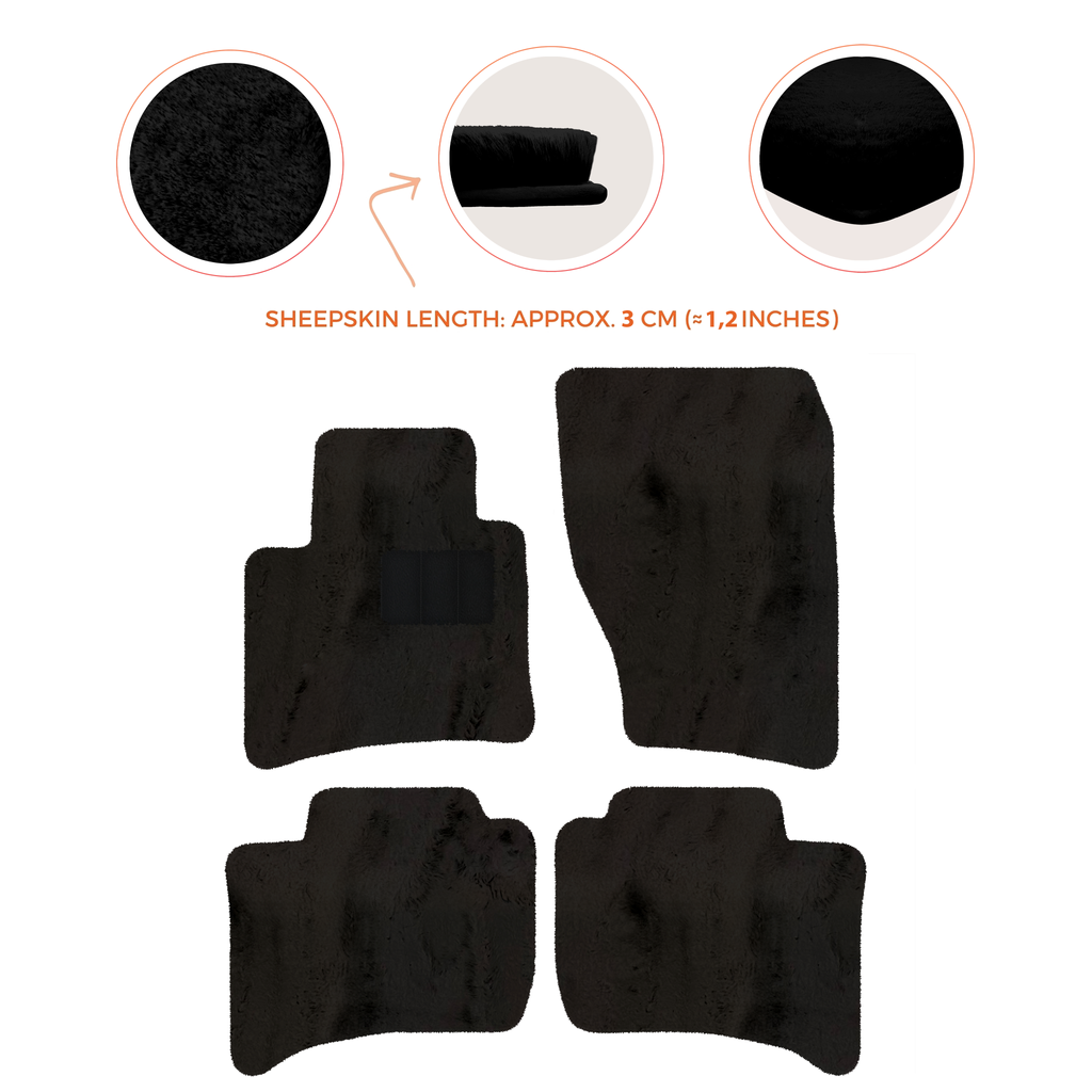 Porsche Cayenne (2010-2018) - Sheepskin Length, Various Color Options Custom Fit Premium Velour Floor Mats