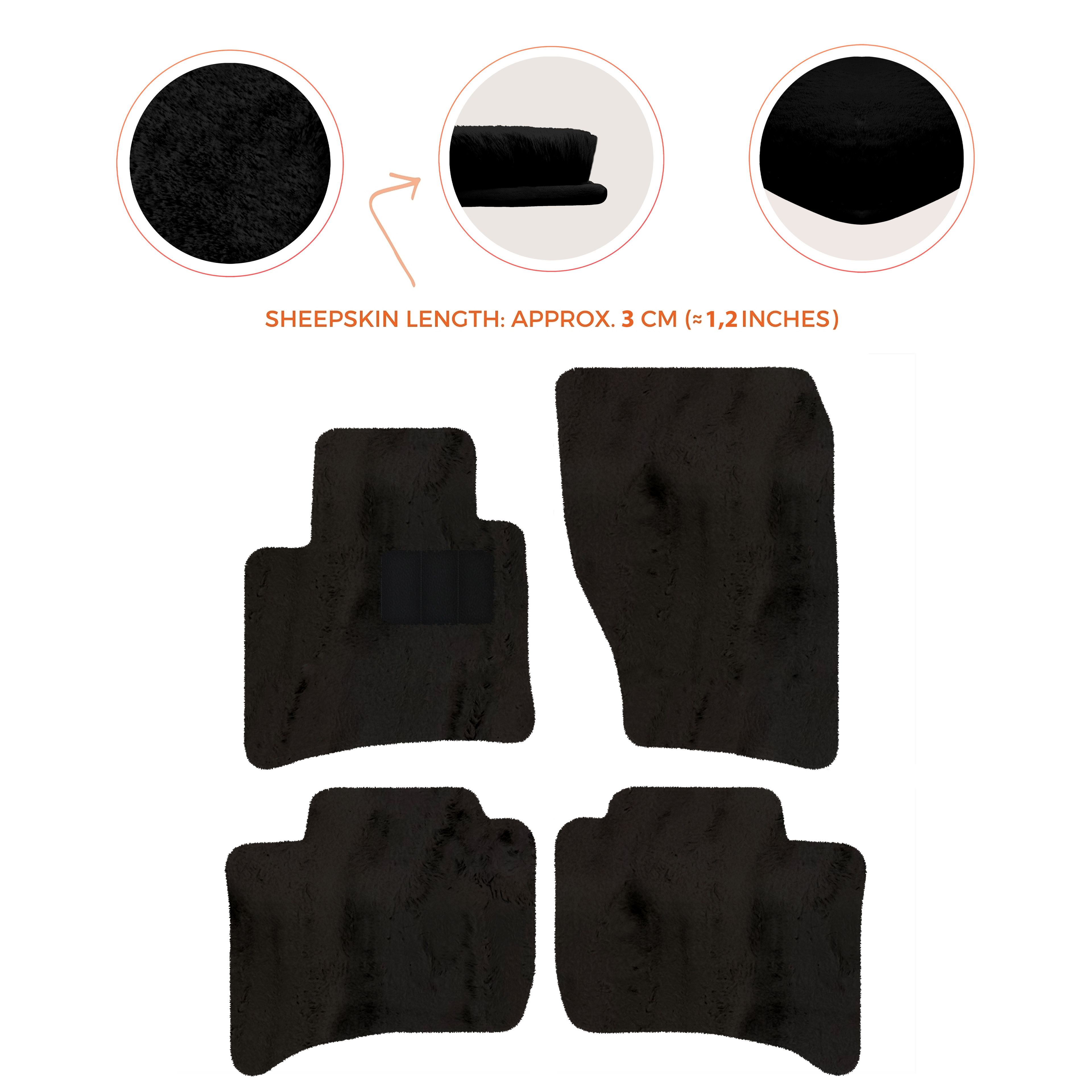 Porsche Cayenne (2010-2018) - Sheepskin Length, Various Color Options Custom Fit Premium Velour Floor Mats