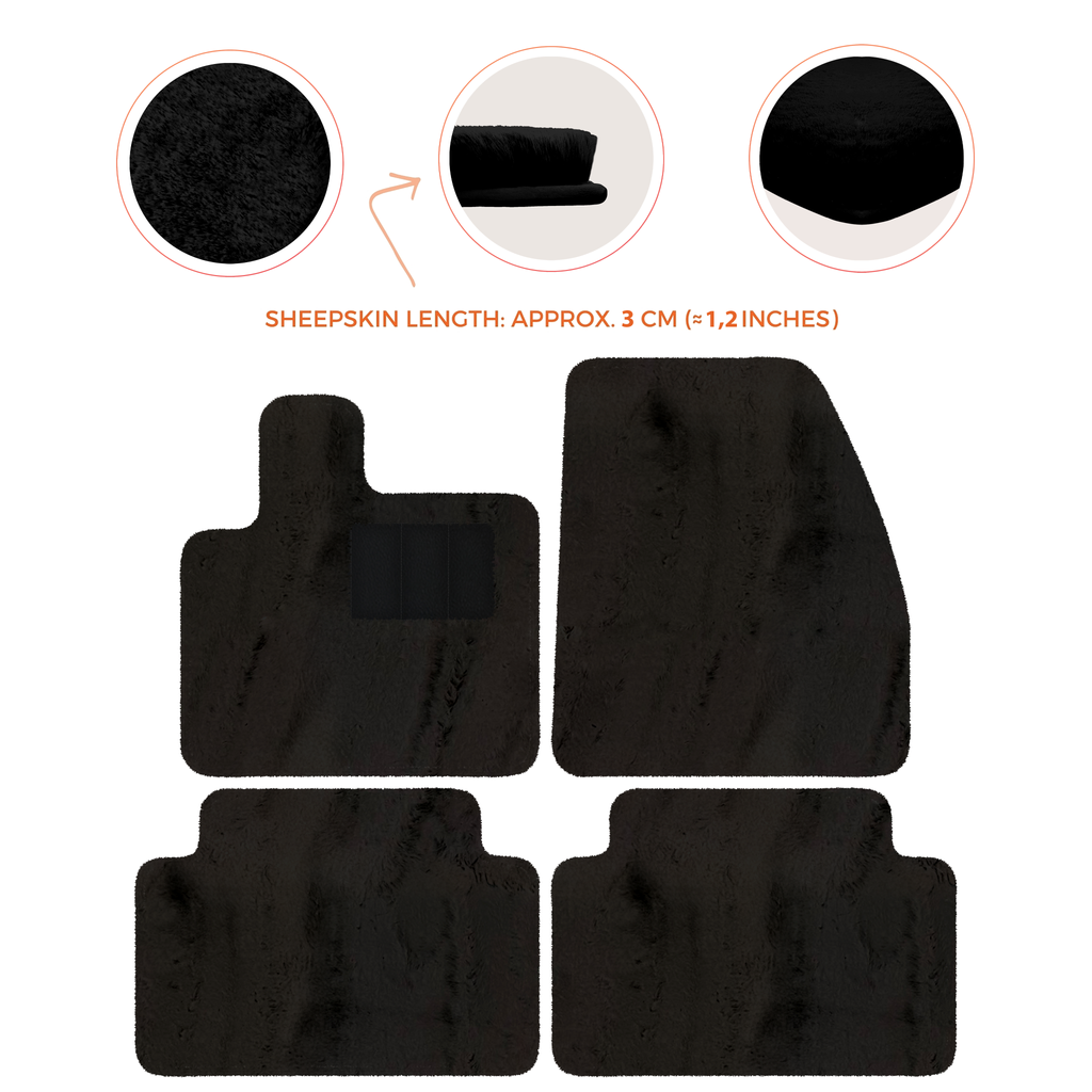 Range Rover Evoque (2019-2024) 5-Doors - Sheepskin Length, Various Color Options Custom Fit Premium Velour Floor Mats