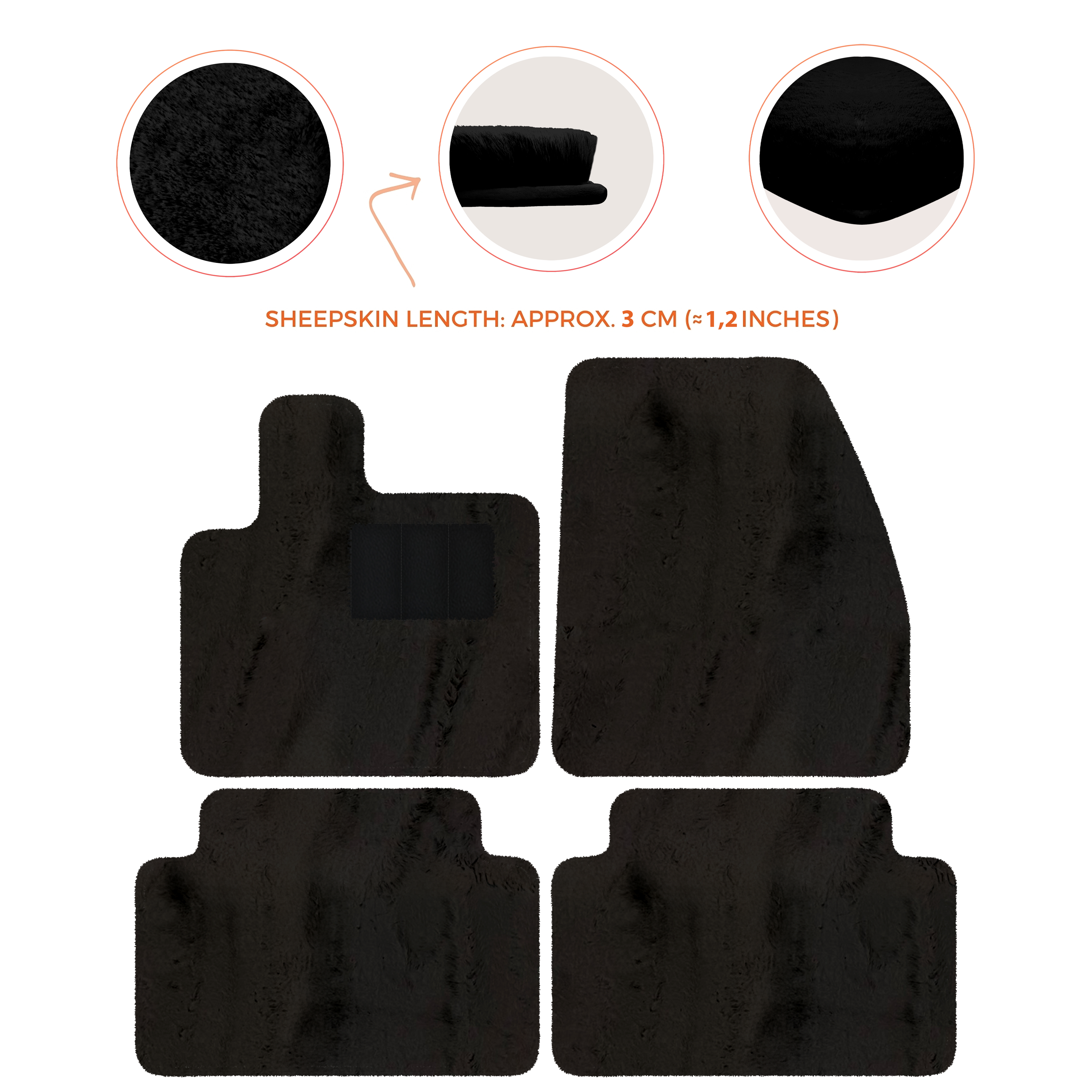 Range Rover Evoque (2019-2024) 5-Doors - Sheepskin Length, Various Color Options Custom Fit Premium Velour Floor Mats