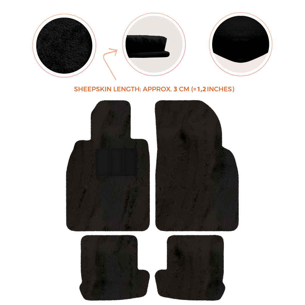 Porsche 911 - 991 (2012-2019) - Sheepskin Length, Various Color Options Custom Fit Premium Velour Floor Mats