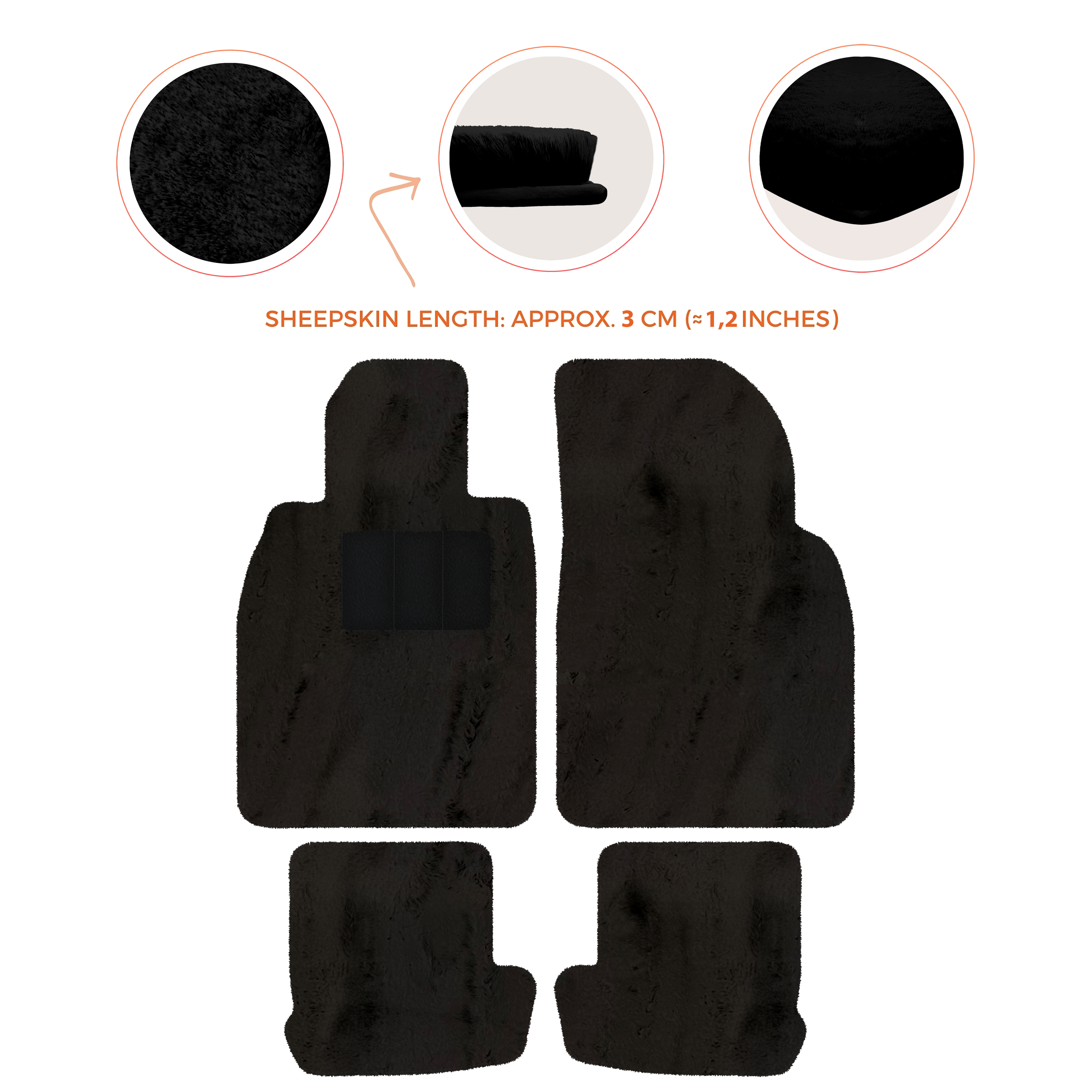 Porsche 911 - 991 (2012-2019) - Sheepskin Length, Various Color Options Custom Fit Premium Velour Floor Mats