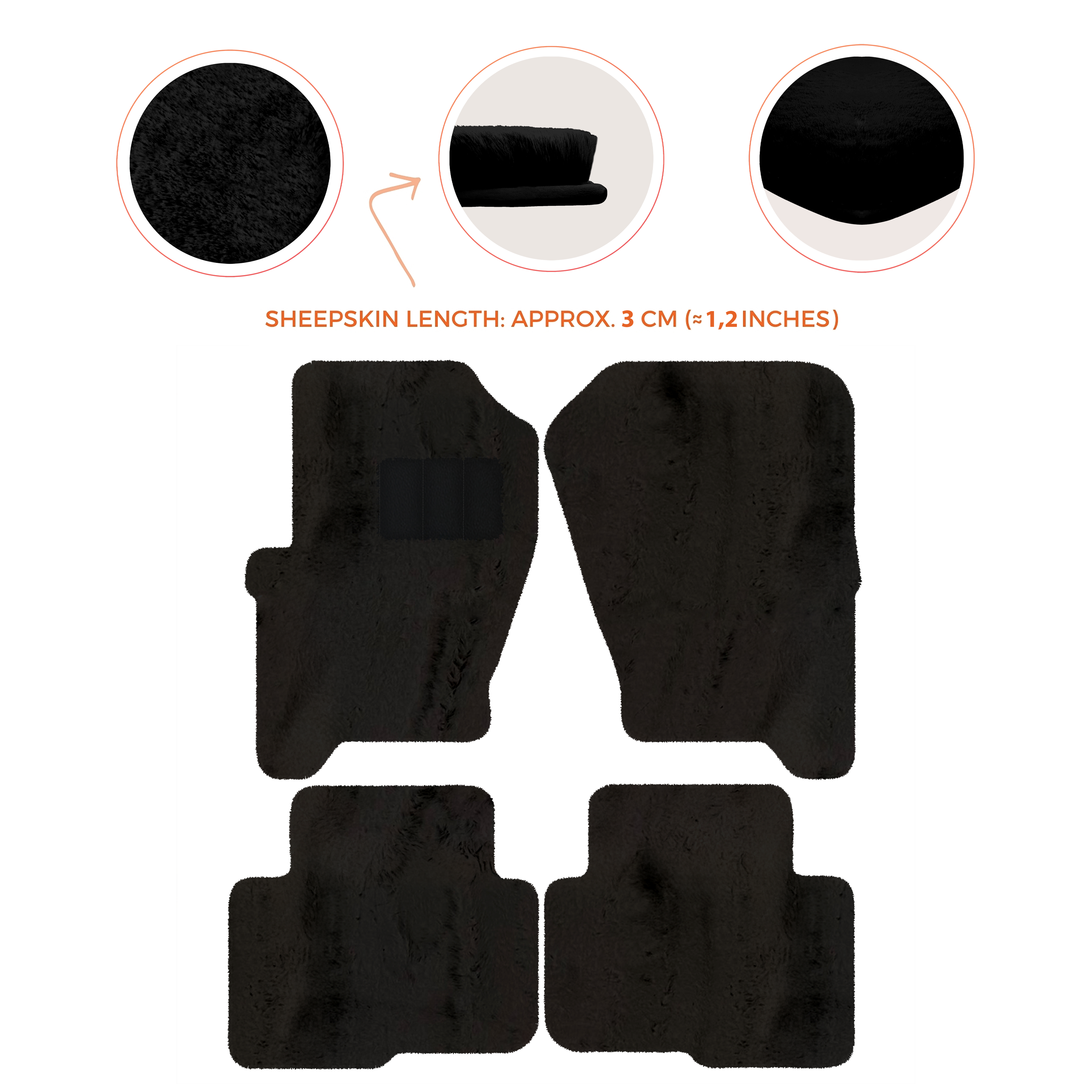 Land Rover Discovery (2004-2009) - Sheepskin Length, Various Color Options Custom Fit Premium Velour Floor Mats