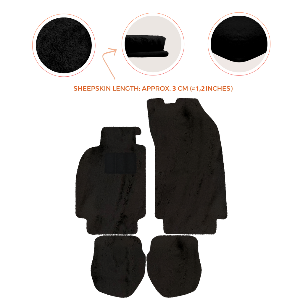 Porsche 911 - 964 (1989-1994) - Sheepskin Length, Various Color Options Custom Fit Premium Velour Floor Mats