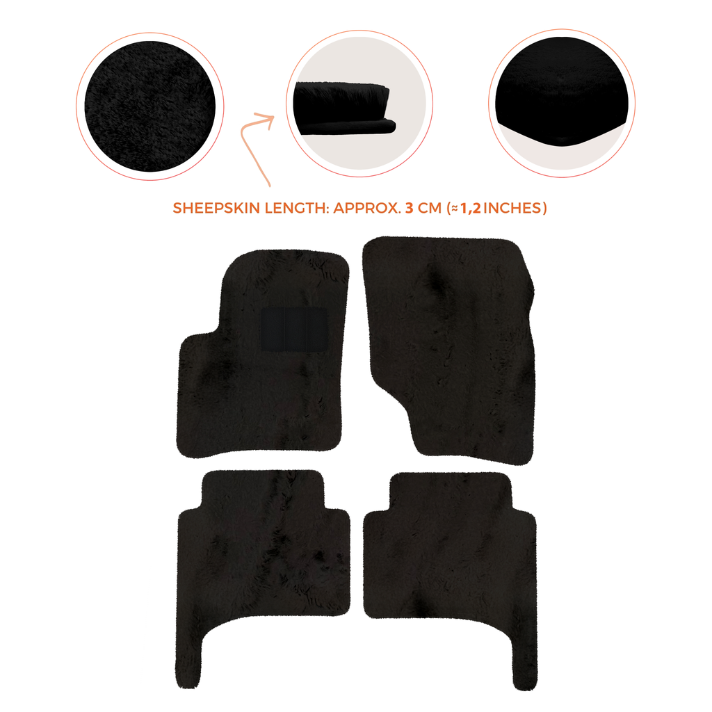 Porsche Cayenne (2003-2010) - Sheepskin Length, Various Color Options Custom Fit Premium Velour Floor Mats