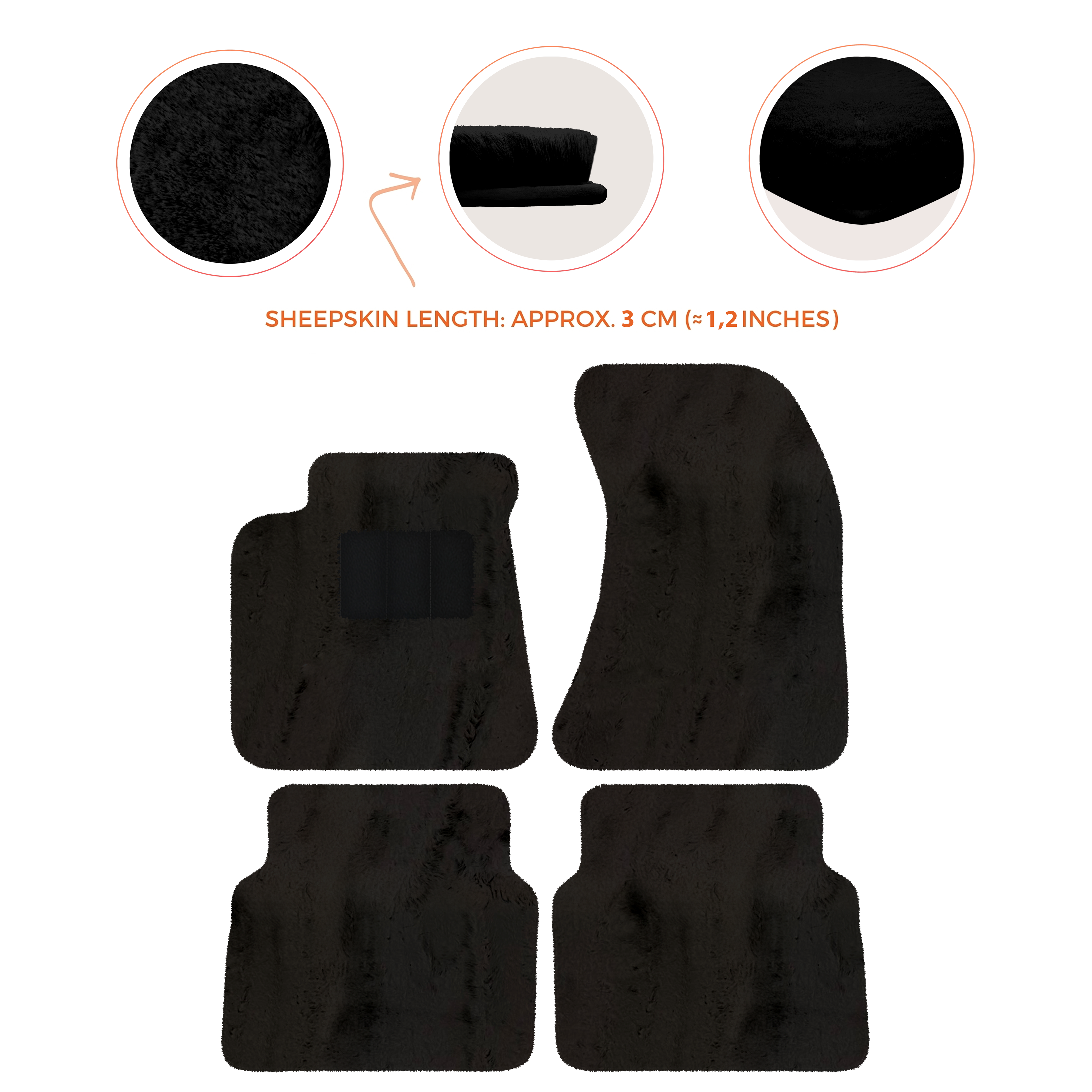Audi A8 D4 (2010-2017) - Sheepskin Length, Various Color Options Custom Fit Premium Velour Floor Mats