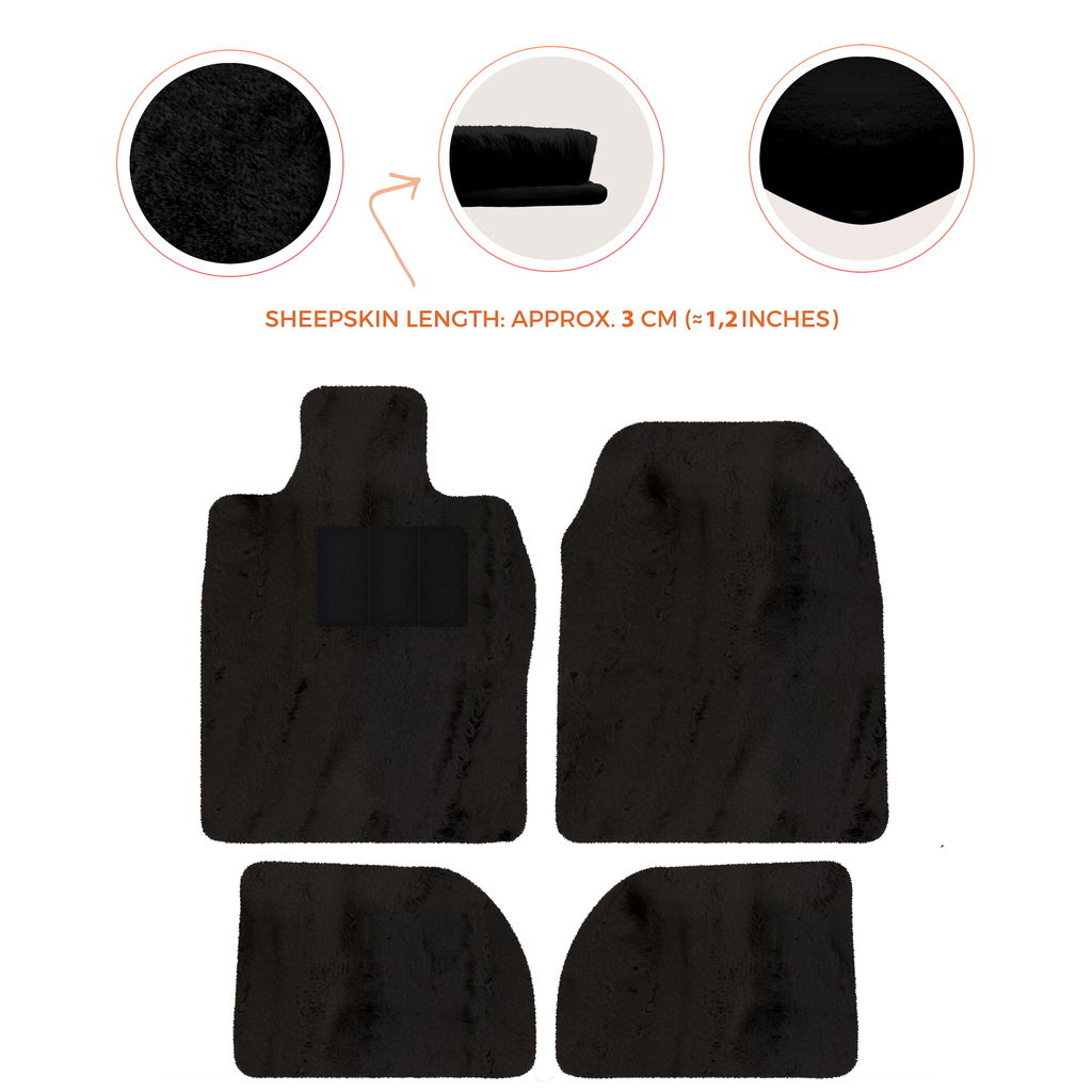 Porsche 924 (1976-1988) - Sheepskin Length, Various Color Options Custom Fit Premium Velour Floor Mats