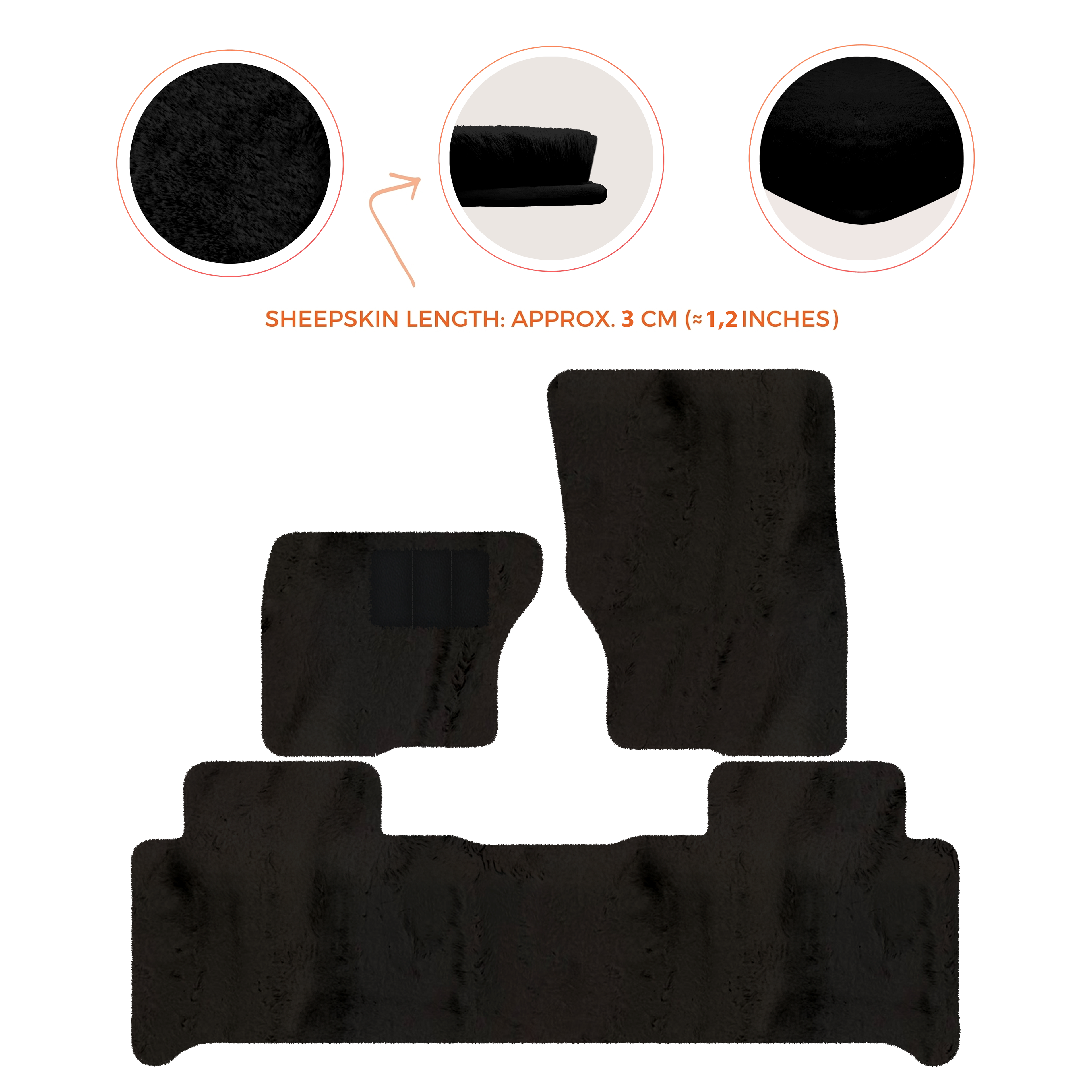 Land Rover Discovery 5-7 Seater (2017-2026) - Sheepskin Length, Various Color Options Custom Fit Premium Velour Floor Mats