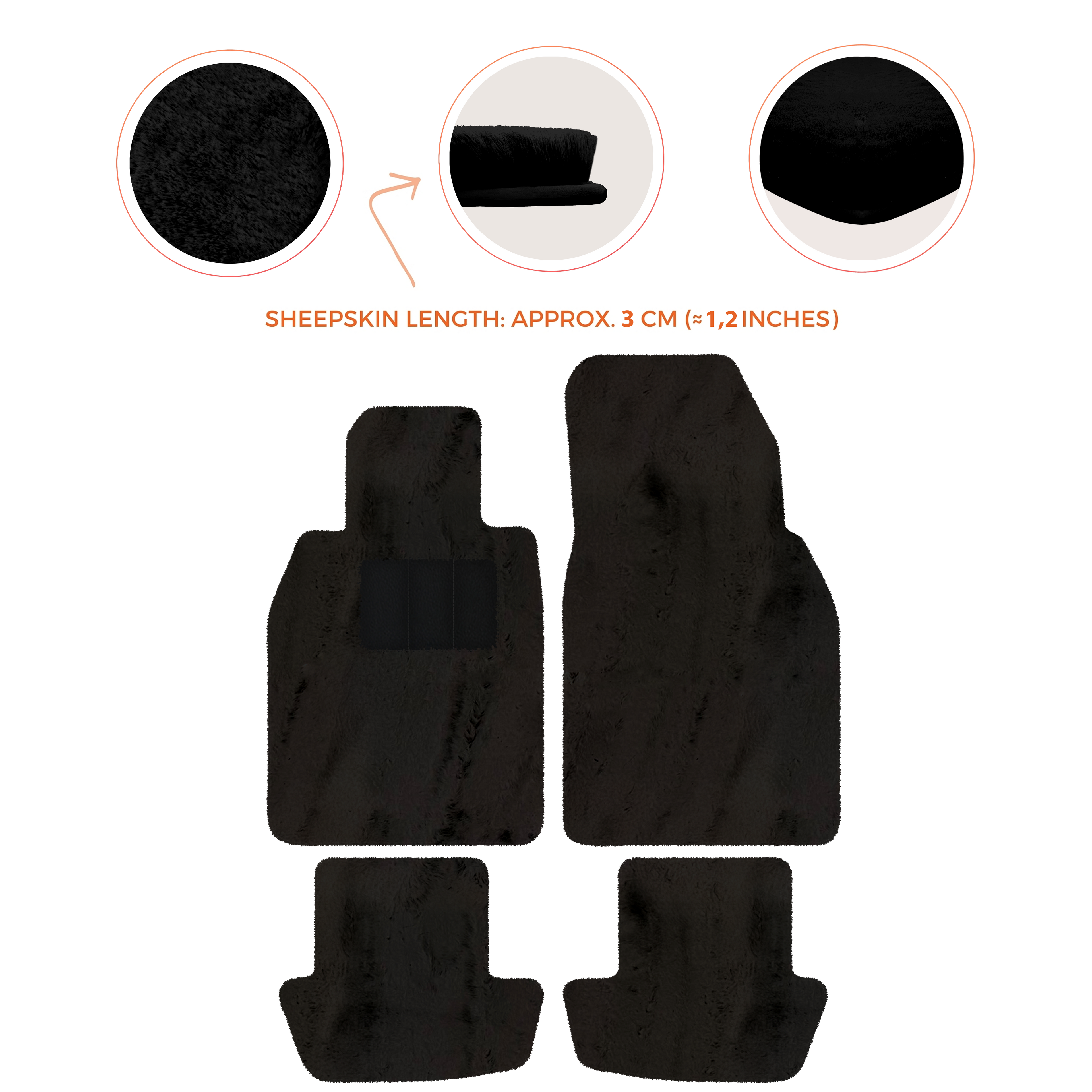 Porsche 911 - 992 (2019-2026) - Sheepskin Length, Various Color Options Custom Fit Premium Velour Floor Mats