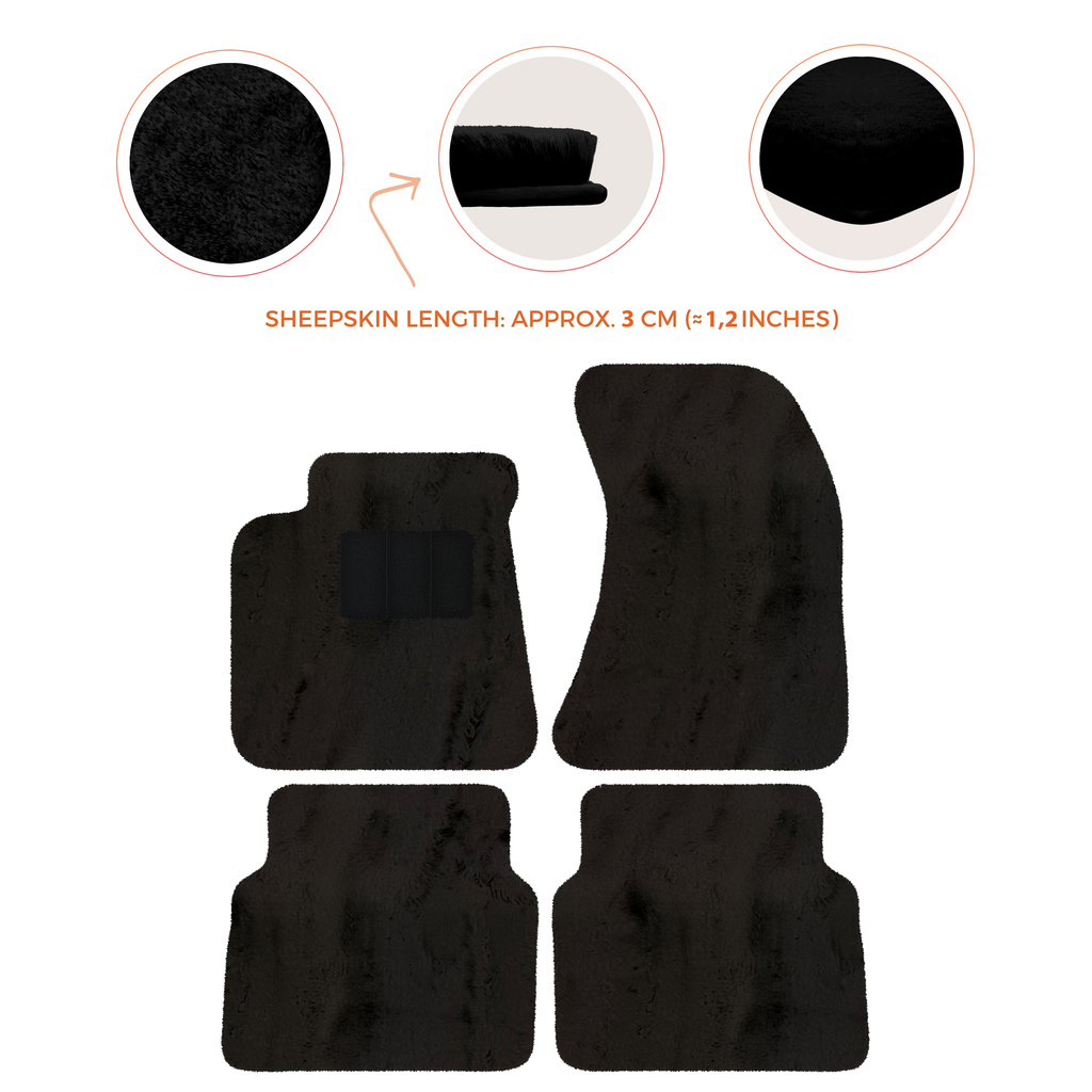 Audi A8 D4 (2010-2017) - Sheepskin Length, Various Color Options Custom Fit Premium Velour Floor Mats