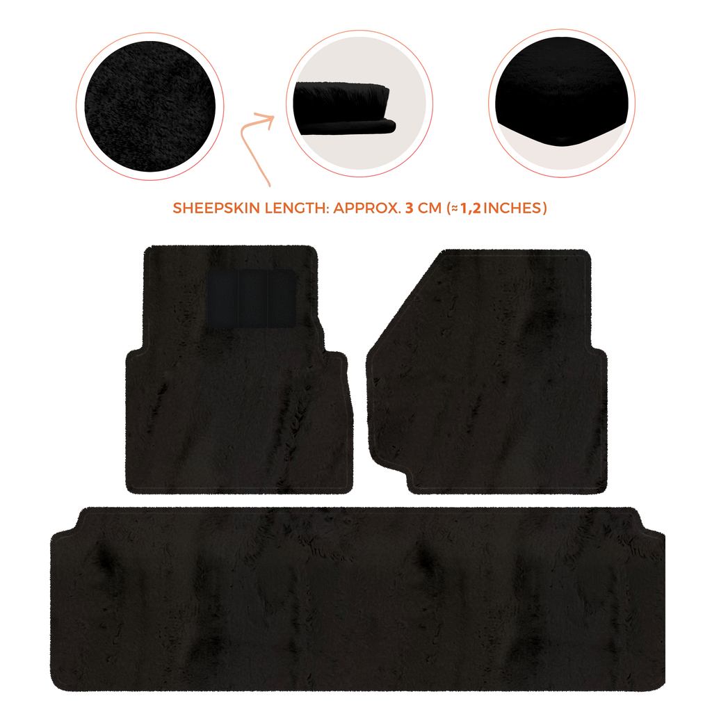 Land Rover Defender 110 (2007-2020) - Sheepskin Length, Various Color Options Custom Fit Premium Velour Floor Mats