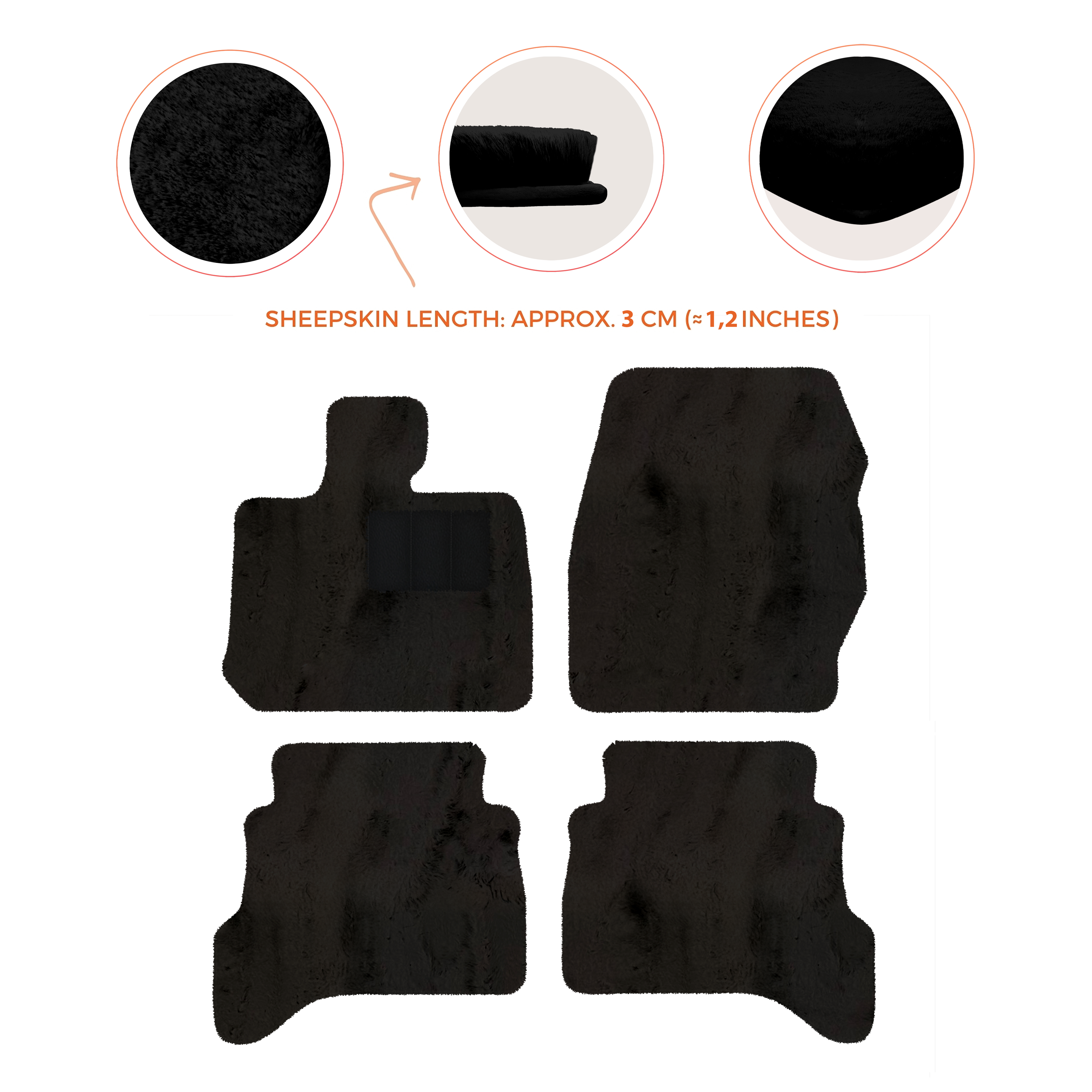 Range Rover Sport L460 (2022-2024) - Sheepskin Length, Various Color Options Custom Fit Premium Velour Floor Mats
