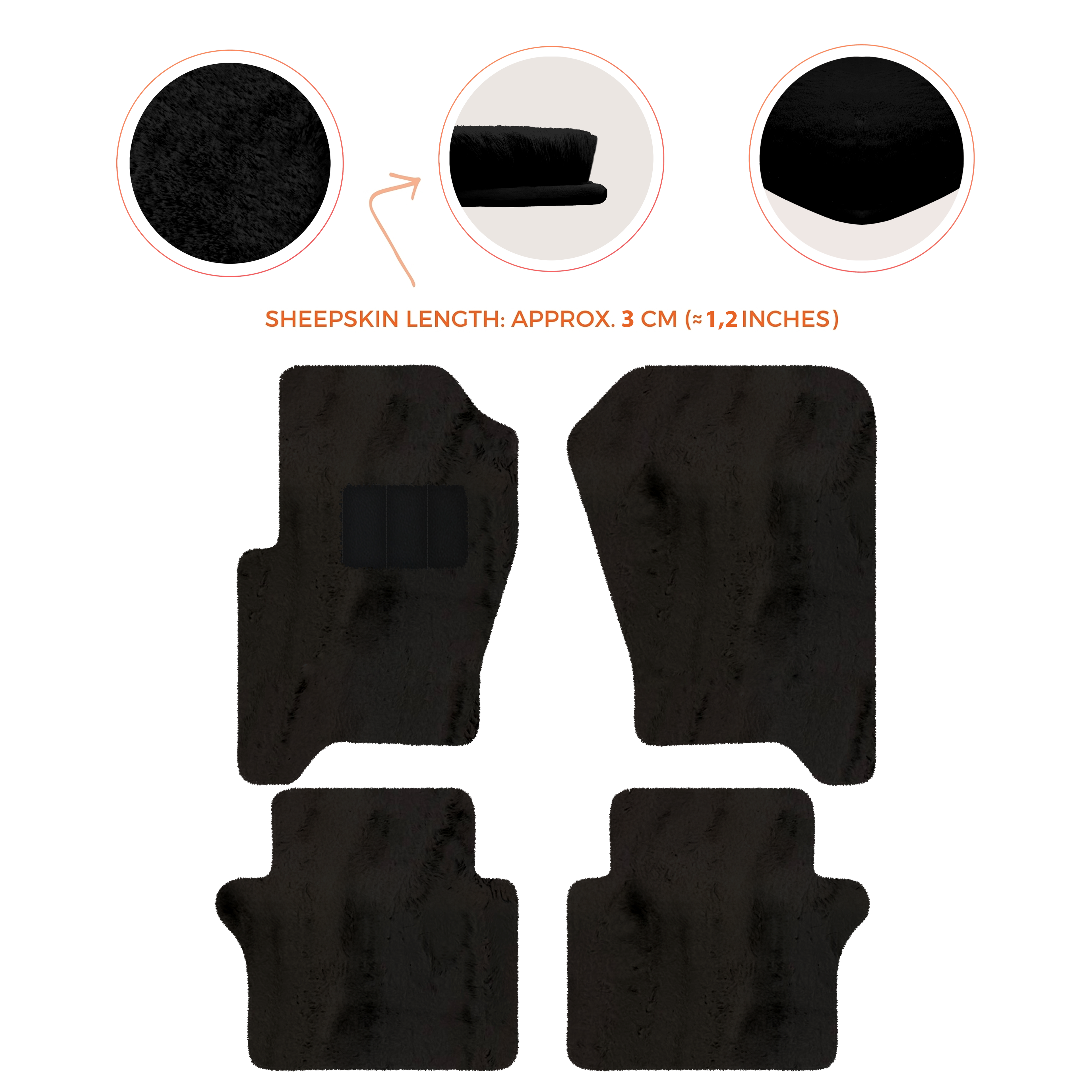Range Rover Sport (2010-2013) - Sheepskin Length, Various Color Options Custom Fit Premium Velour Floor Mats