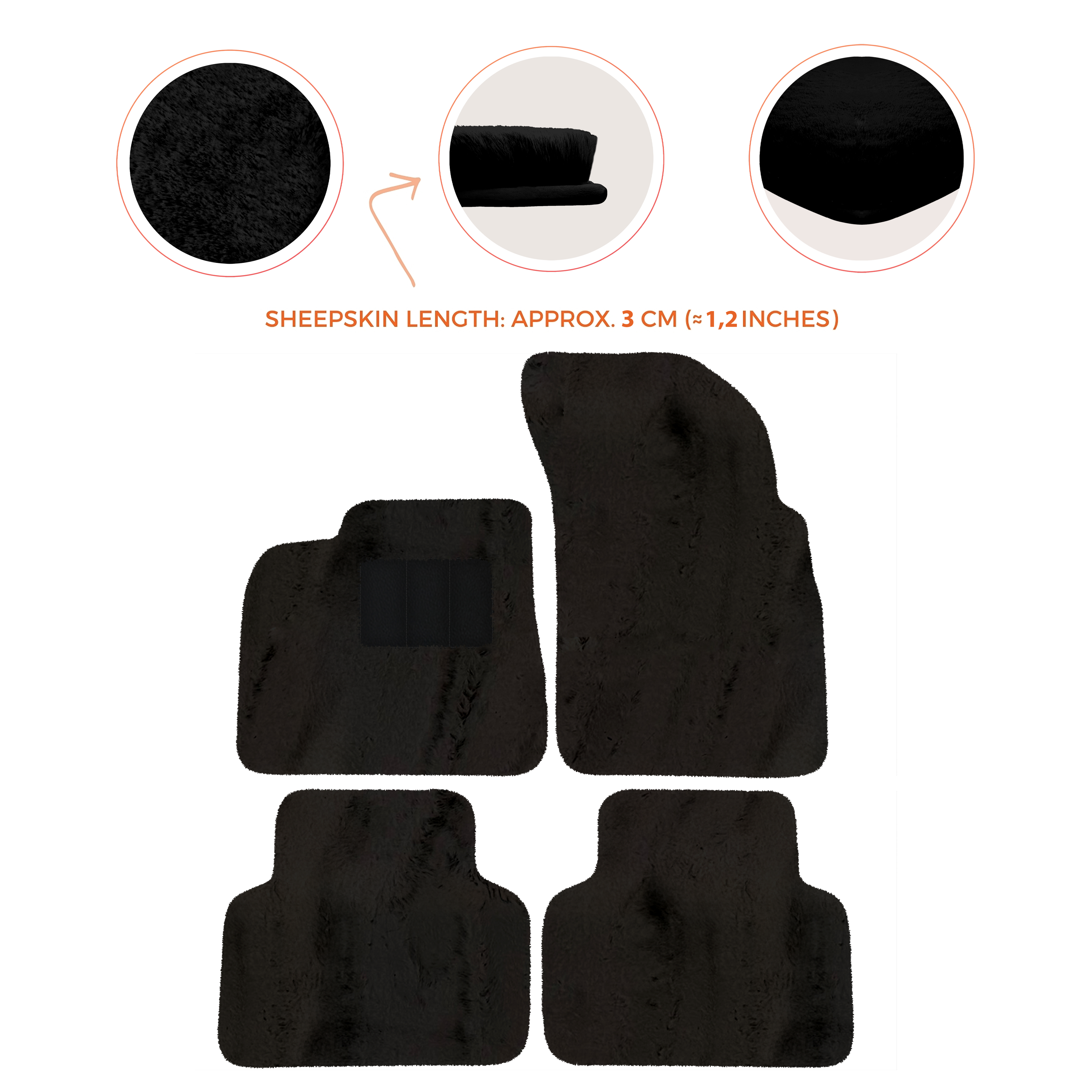 Lamborghini Urus (2018-2026) - Sheepskin Length, Various Color Options Custom Fit Premium Velour Floor Mats