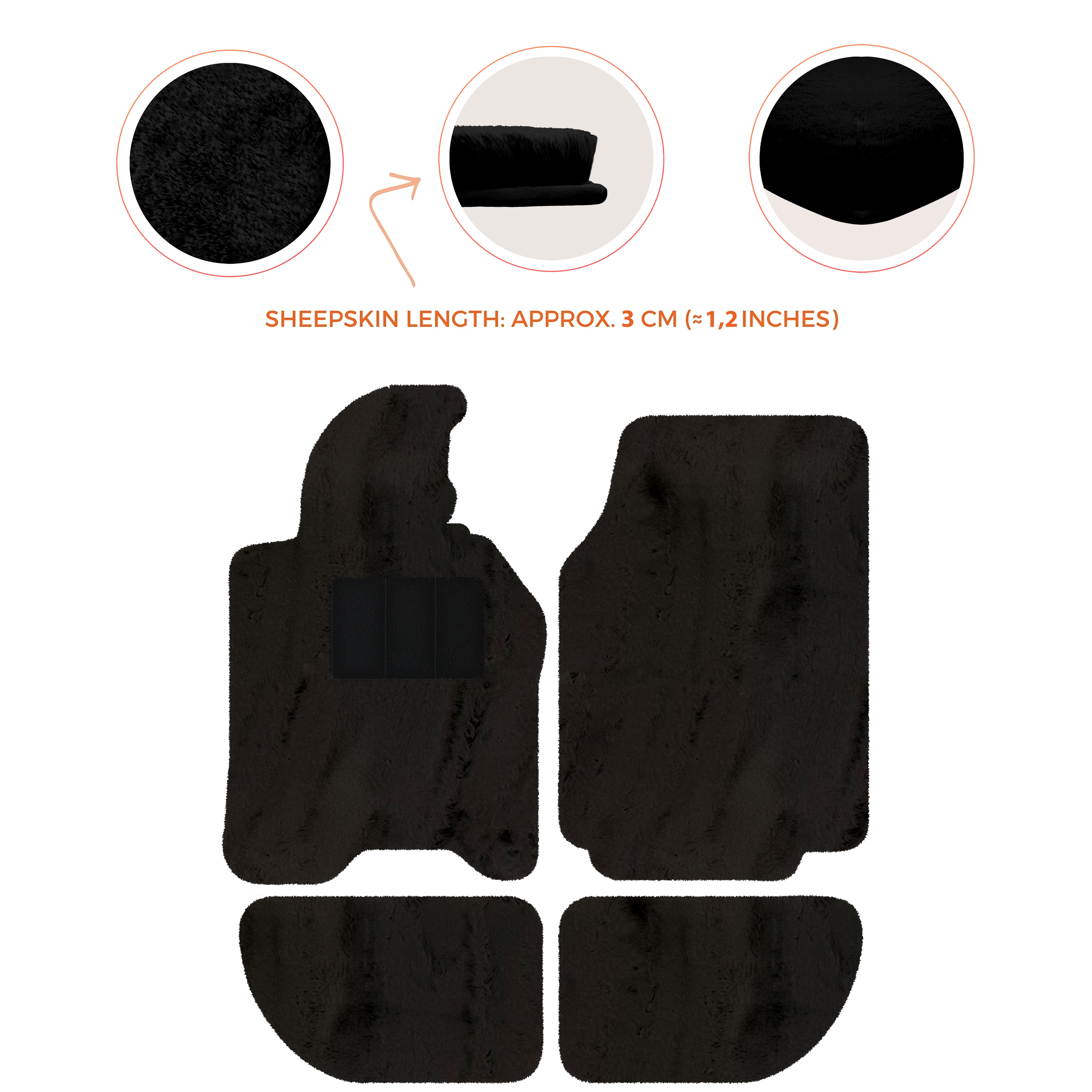 Porsche 944 (1981-1991) - Sheepskin Length, Various Color Options Custom Fit Premium Velour Floor Mats