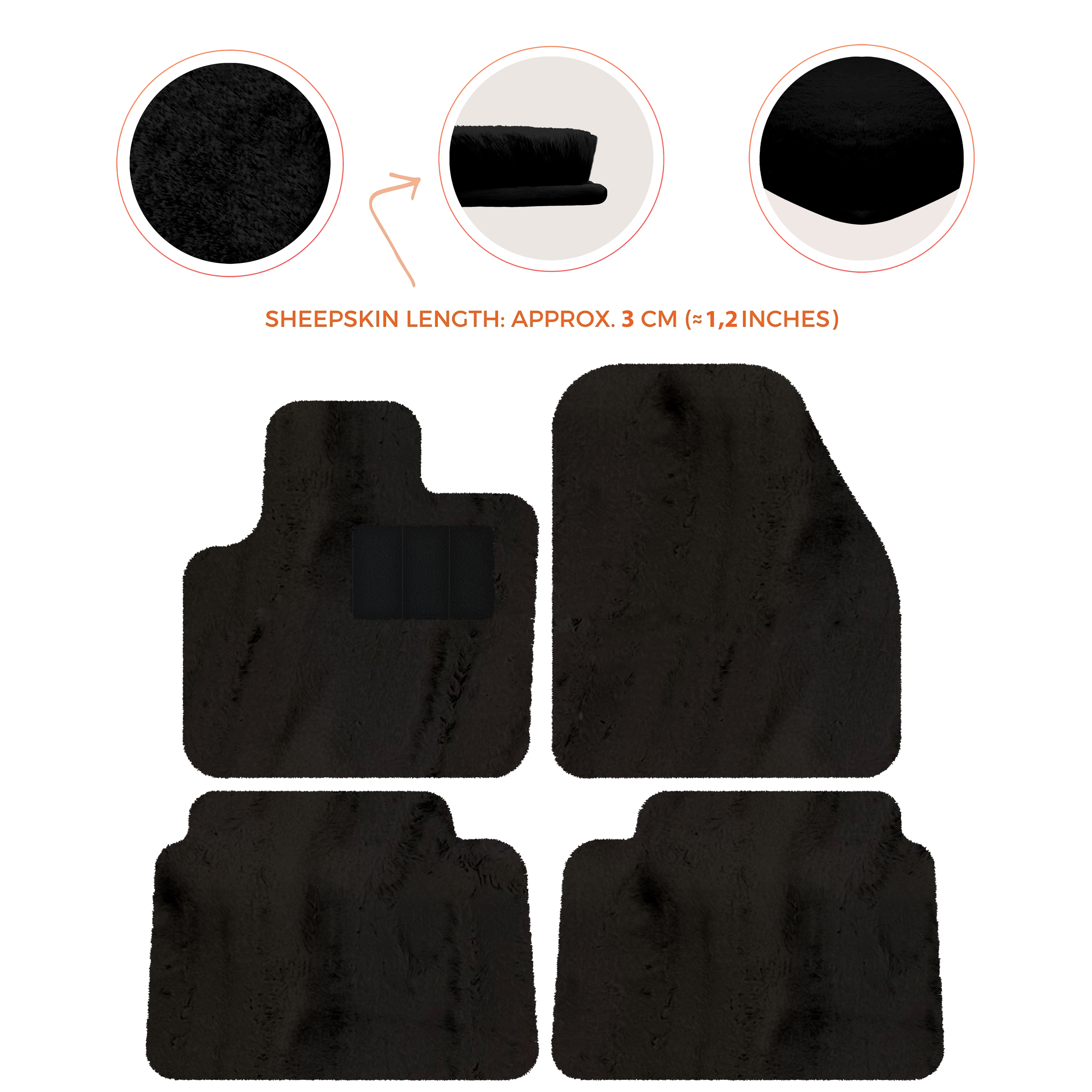 Land Rover Discovery Sport (2019-2026) - Sheepskin Length, Various Color Options Custom Fit Premium Velour Floor Mats