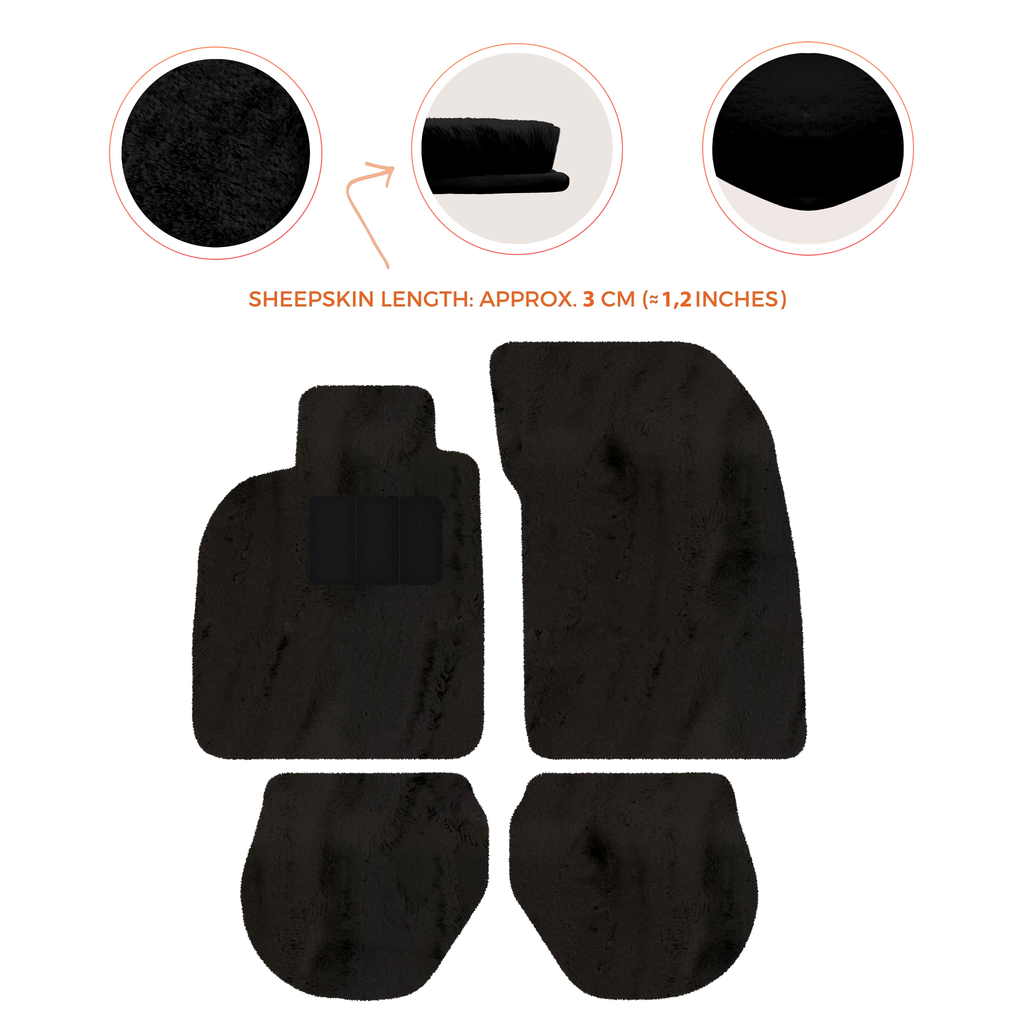 Porsche 911-993 (1993-1998) - Sheepskin Length, Various Color Options Custom Fit Premium Velour Floor Mats