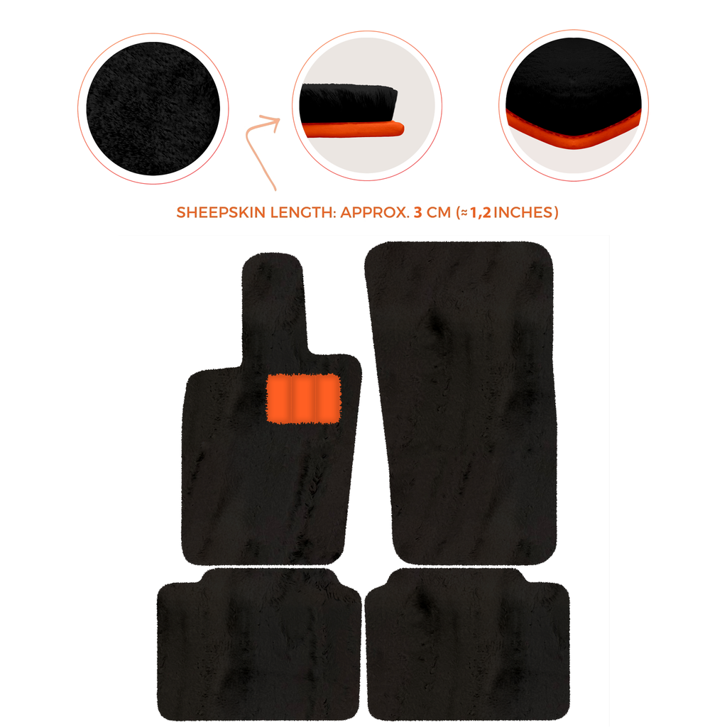 Porsche Panamera (2017-2023) - Sheepskin Length, Various Color Options Custom Fit Premium Velour Floor Mats