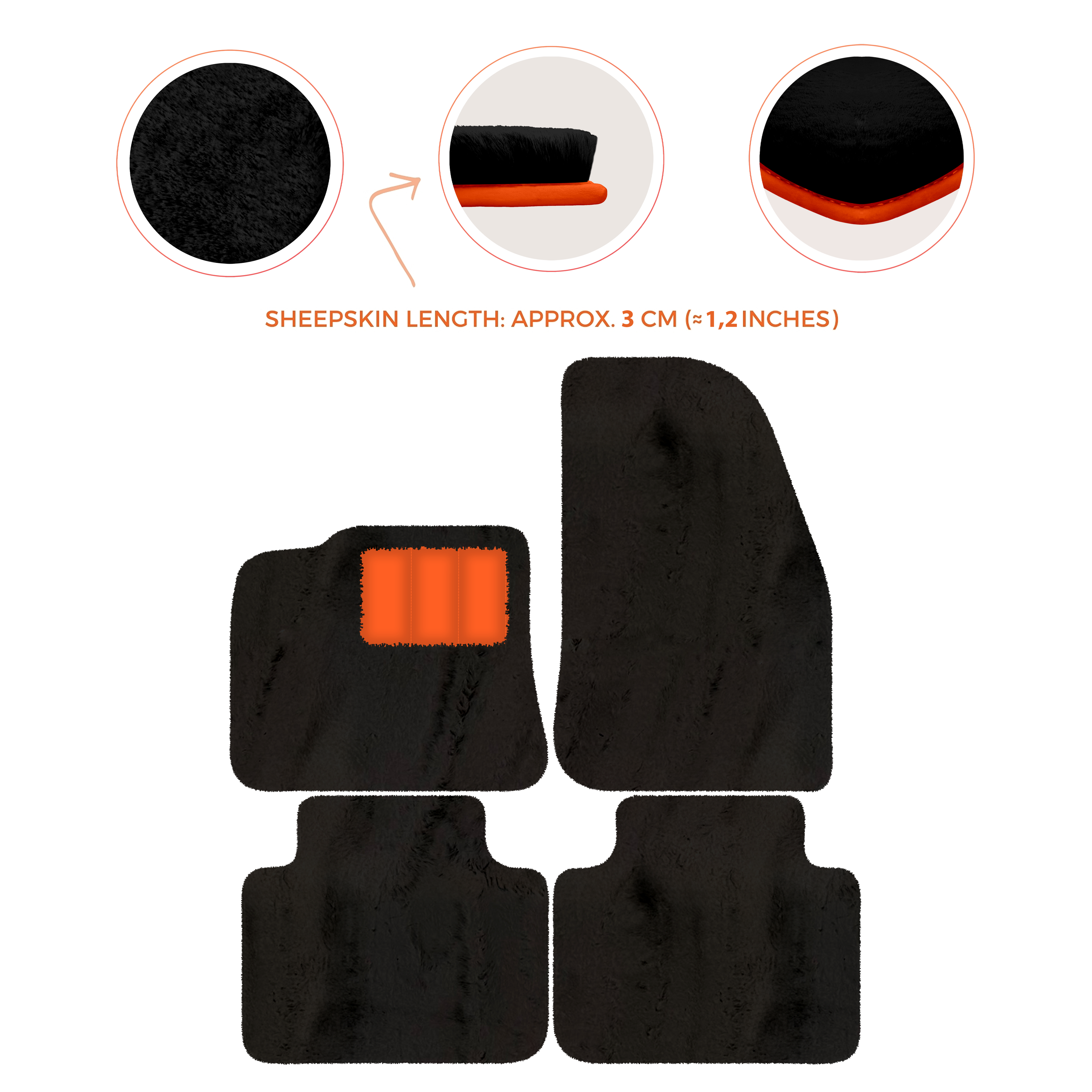 Porsche Cayenne (2018-2023) - Sheepskin Length, Various Color Options Custom Fit Premium Velour Floor Mats