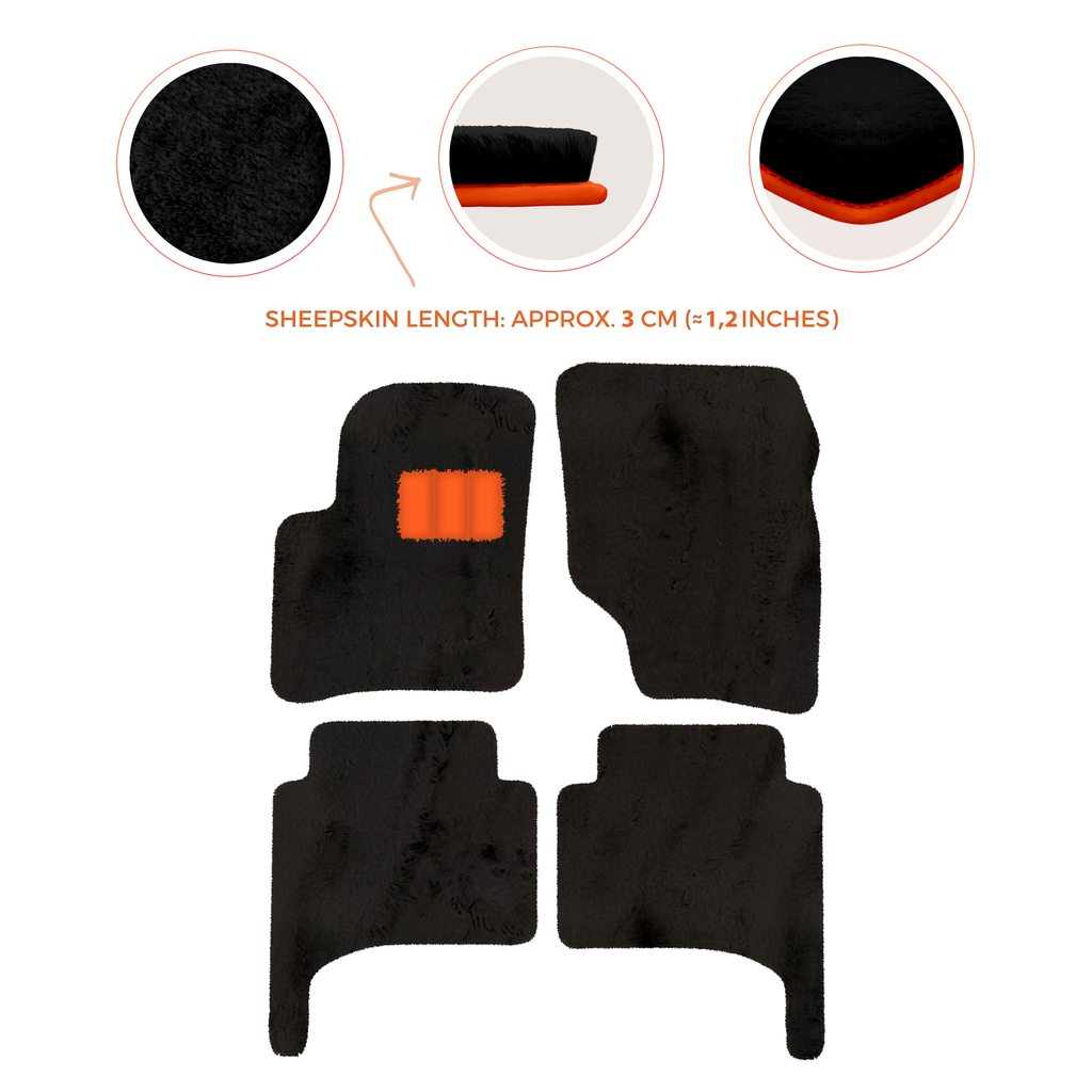 Porsche Cayenne (2003-2010) - Sheepskin Length, Various Color Options Custom Fit Premium Velour Floor Mats