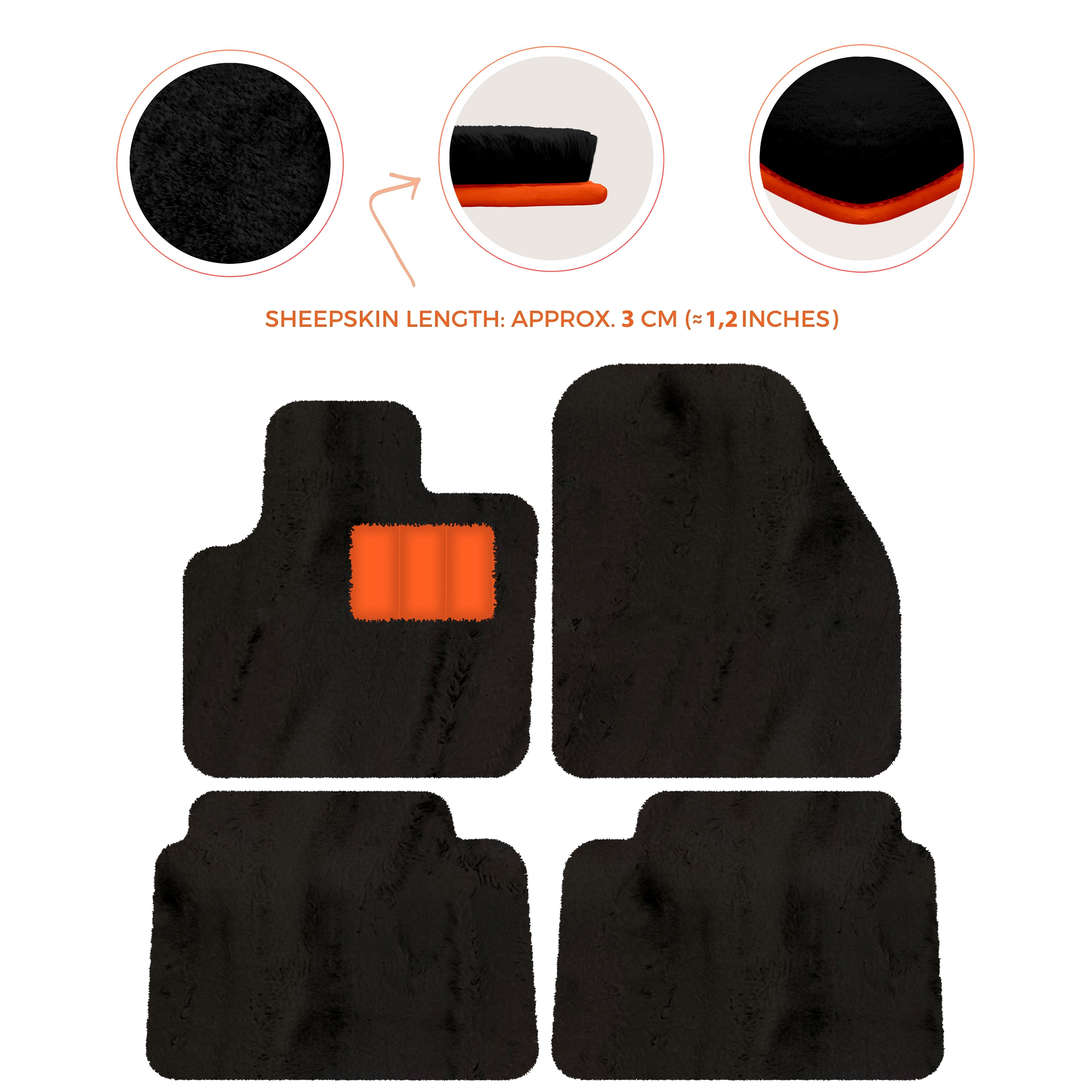 Land Rover Discovery Sport (2019-2026) - Sheepskin Length, Various Color Options Custom Fit Premium Velour Floor Mats