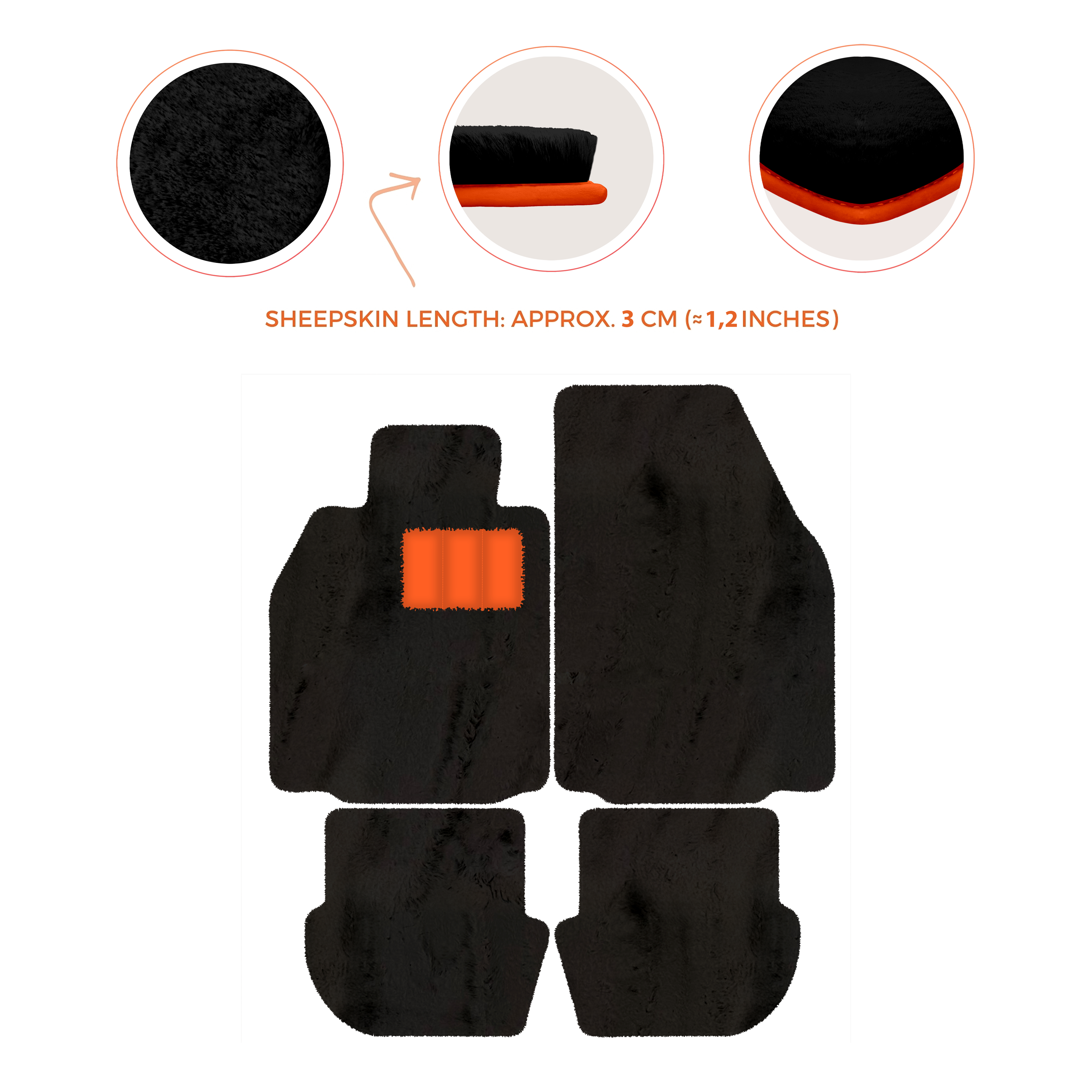 Porsche 911 - 997 (2004-2012) - Sheepskin Length, Various Color Options Custom Fit Premium Velour Floor Mats