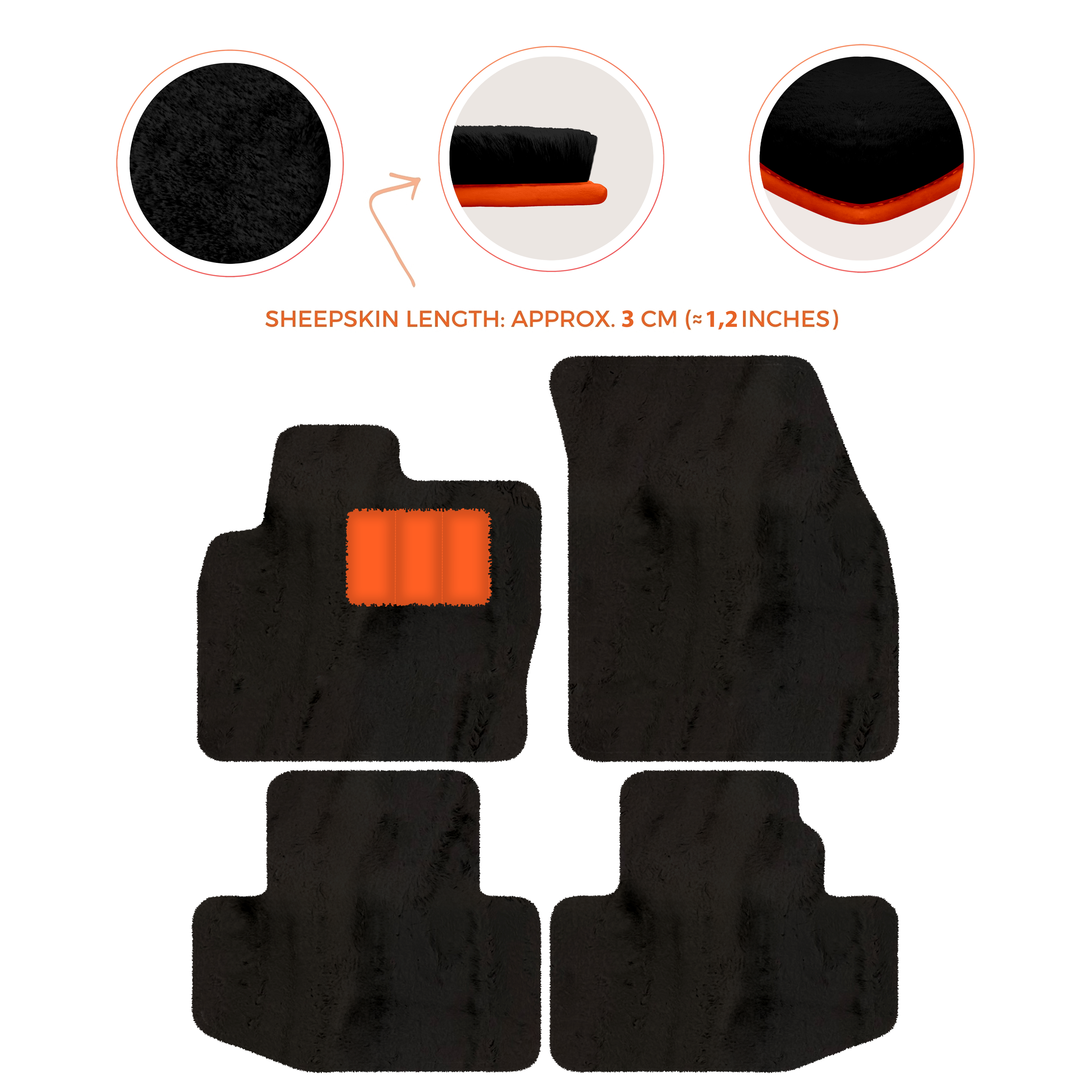 Range Rover Evoque (2016-2024) Convertible - Sheepskin Length, Various Color Options Custom Fit Premium Velour Floor Mats