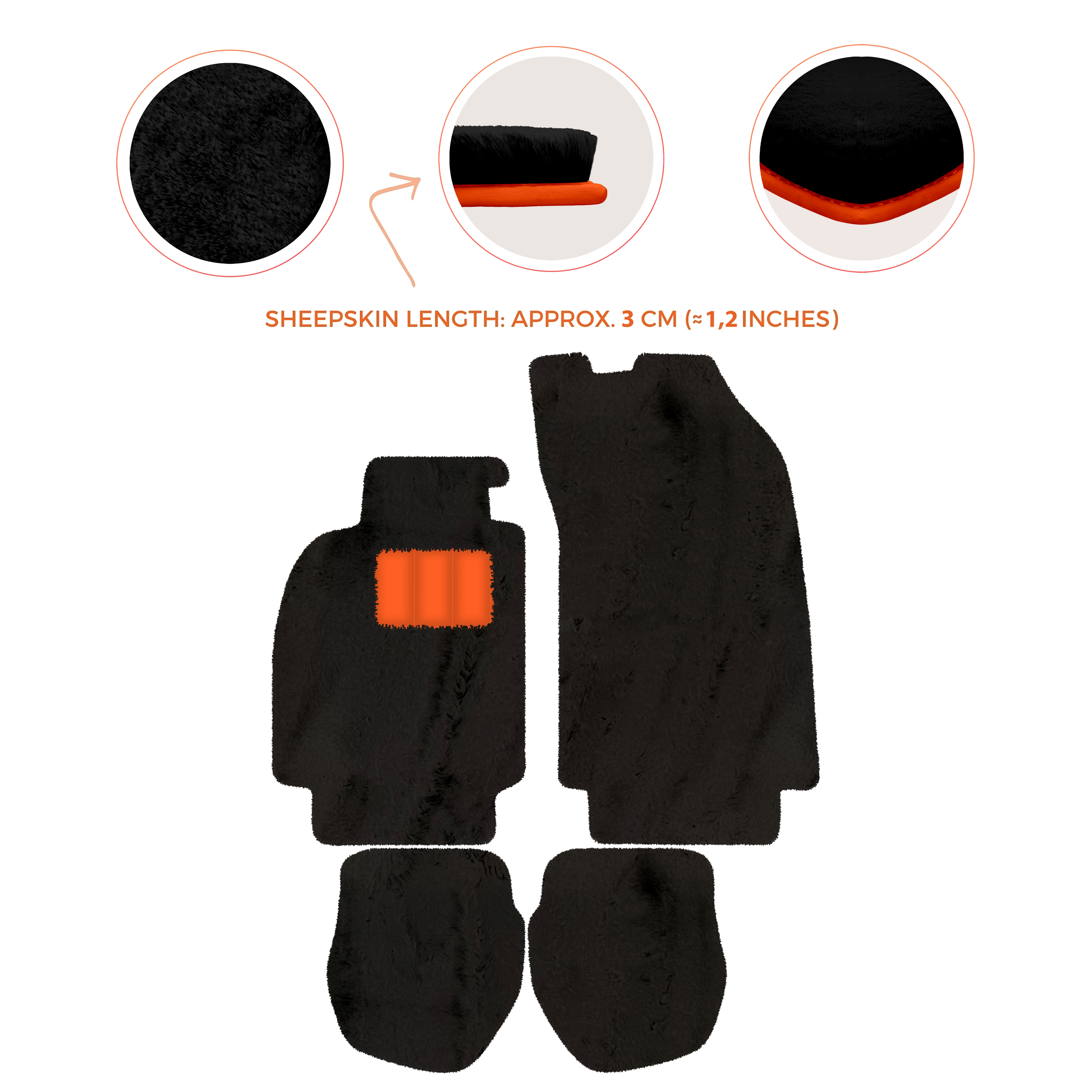 Porsche 911 - 964 (1989-1994) - Sheepskin Length, Various Color Options Custom Fit Premium Velour Floor Mats