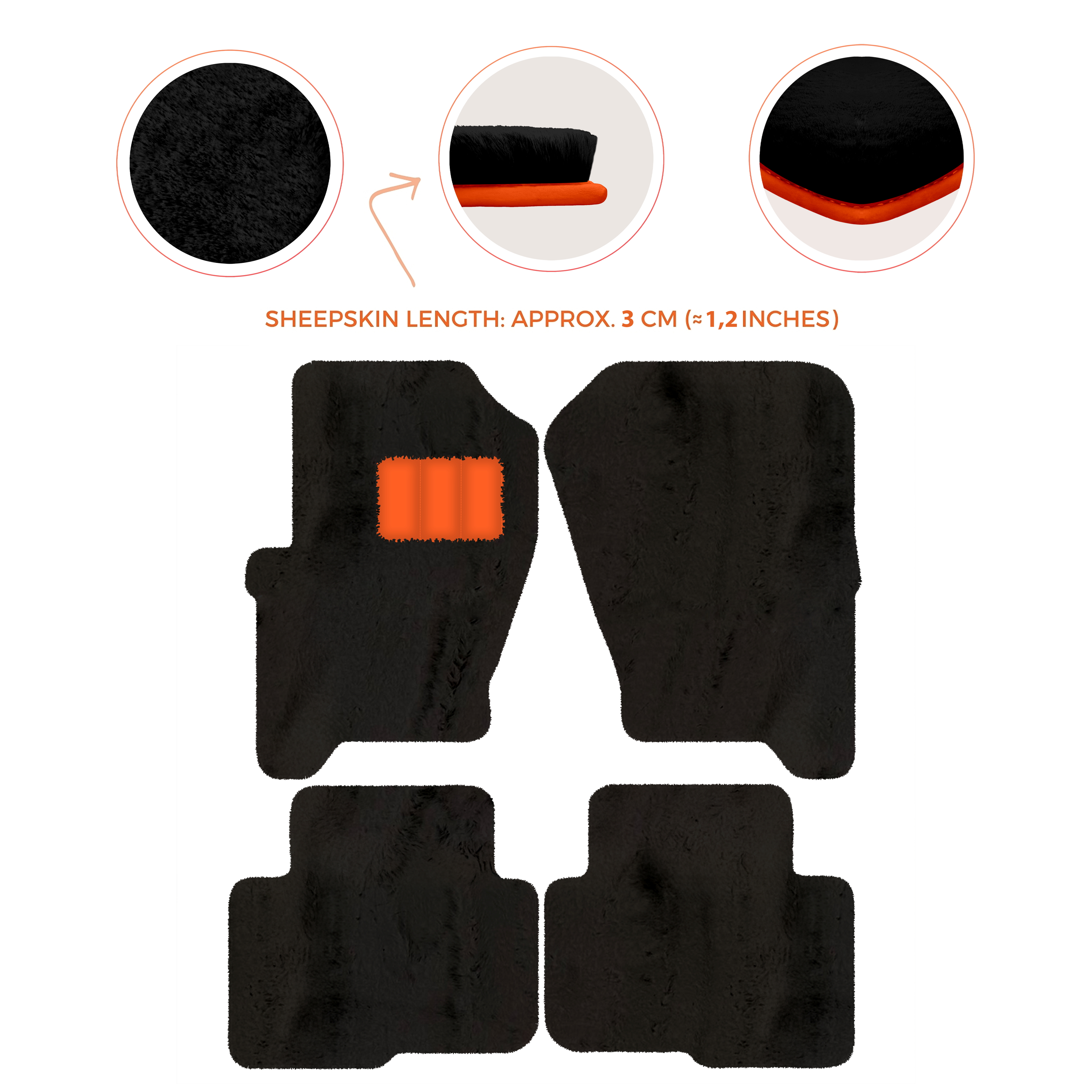 Land Rover Discovery (2004-2009) - Sheepskin Length, Various Color Options Custom Fit Premium Velour Floor Mats