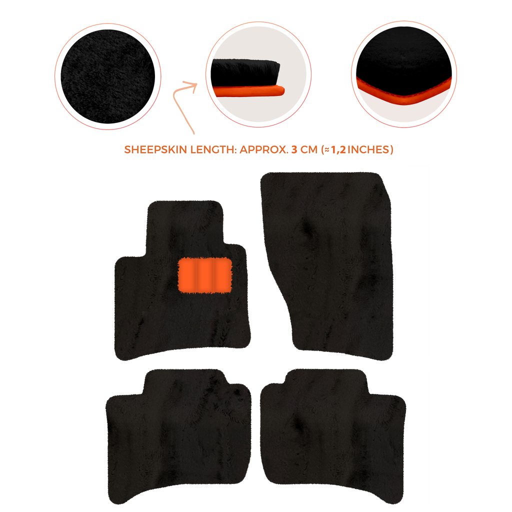 Porsche Cayenne (2010-2018) - Sheepskin Length, Various Color Options Custom Fit Premium Velour Floor Mats