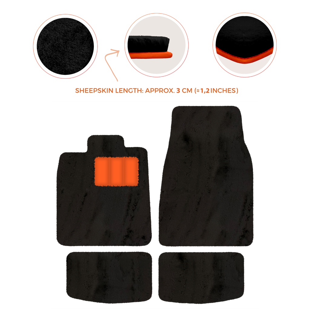 Porsche Taycan (2019-2023) - Sheepskin Length, Various Color Options Custom Fit Premium Velour Floor Mats