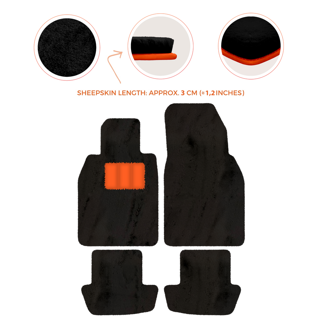 Porsche 911 - 992 (2019-2026) - Sheepskin Length, Various Color Options Custom Fit Premium Velour Floor Mats