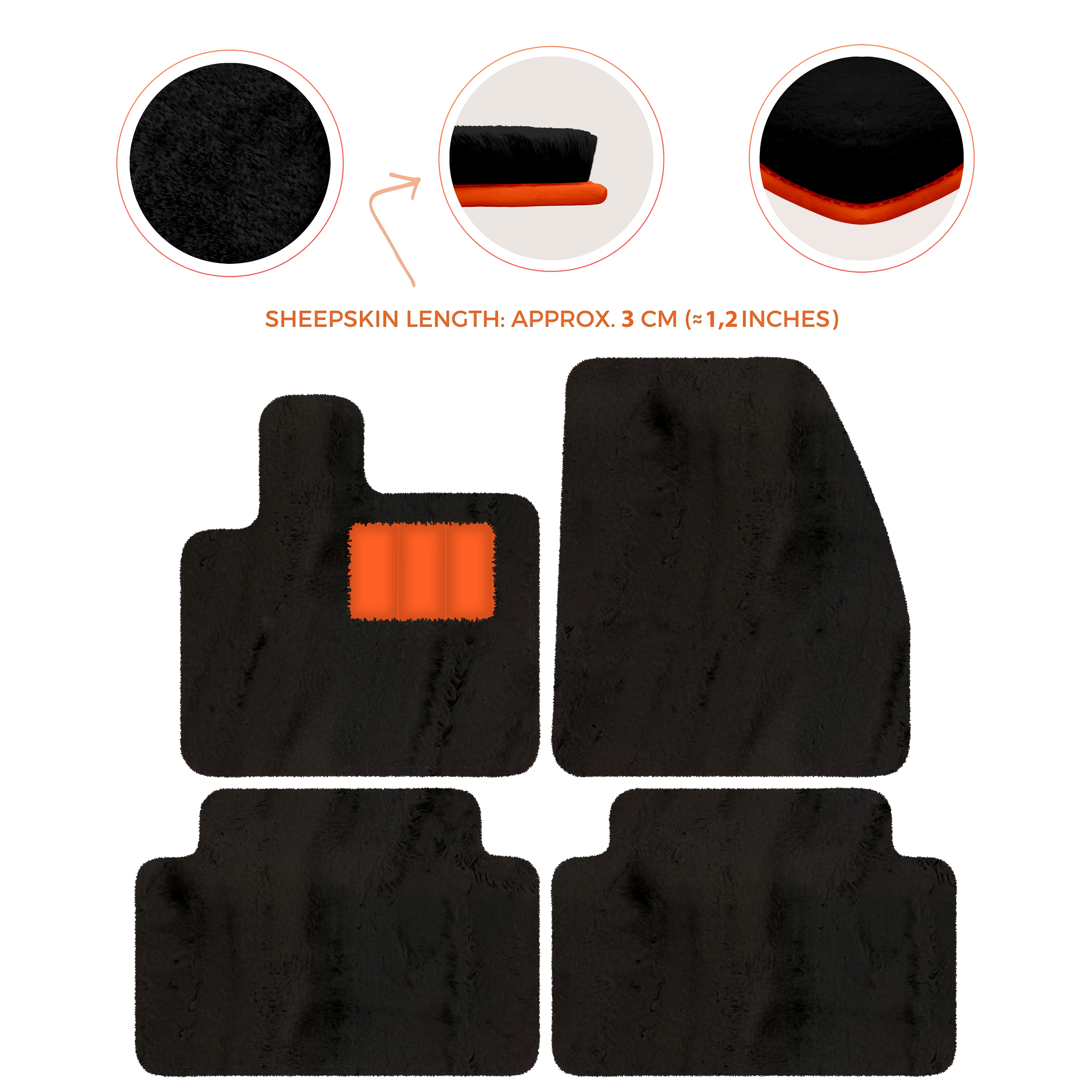 Range Rover Evoque (2019-2024) 5-Doors - Sheepskin Length, Various Color Options Custom Fit Premium Velour Floor Mats