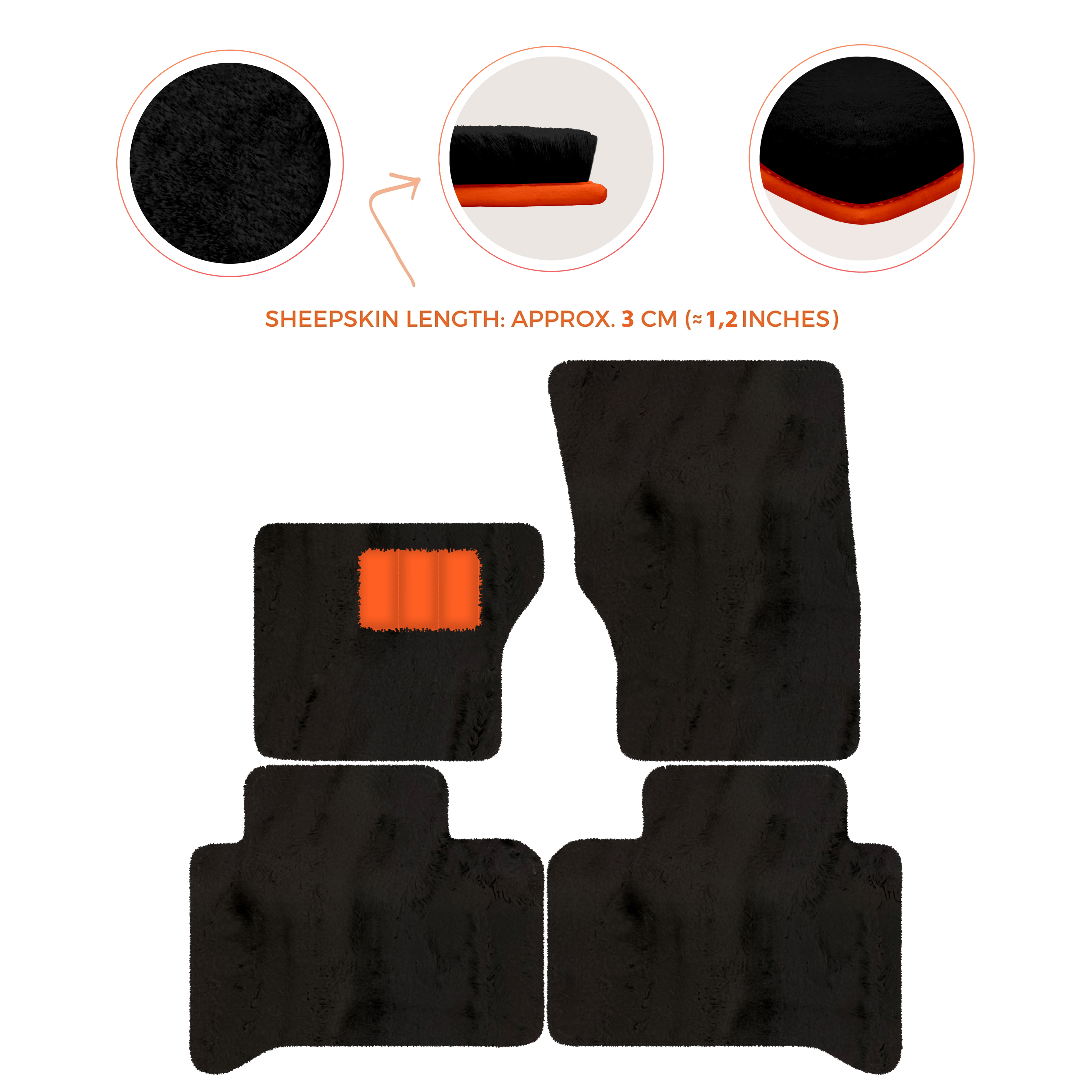 Range Rover (2012-2022) 4-5 Seater - Sheepskin Length, Various Color Options Custom Fit Premium Velour Floor Mats