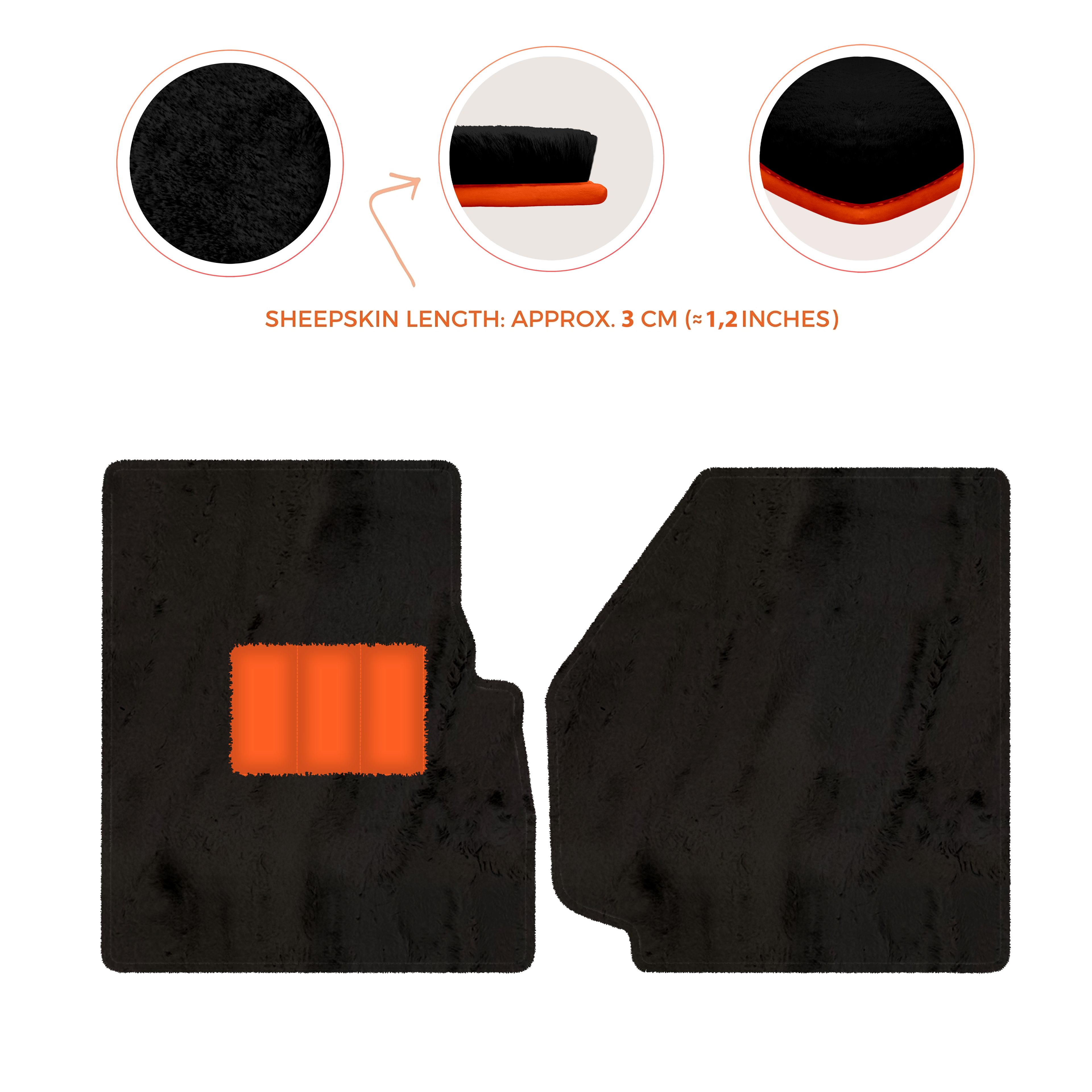 Land Rover Defender 90 (2007-2020) - Sheepskin Length, Various Color Options Custom Fit Premium Velour Floor Mats