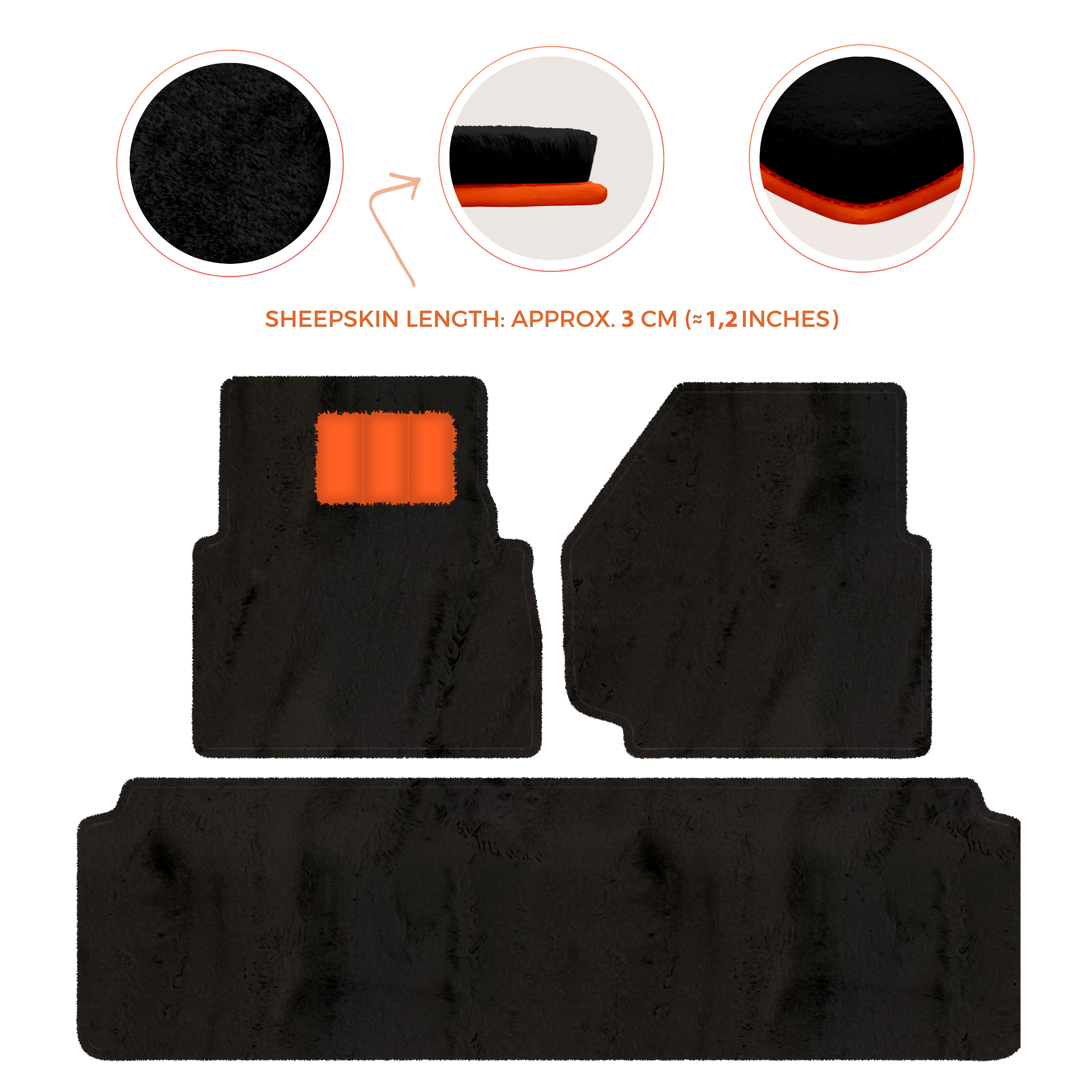 Land Rover Defender 110 (2007-2020) - Sheepskin Length, Various Color Options Custom Fit Premium Velour Floor Mats