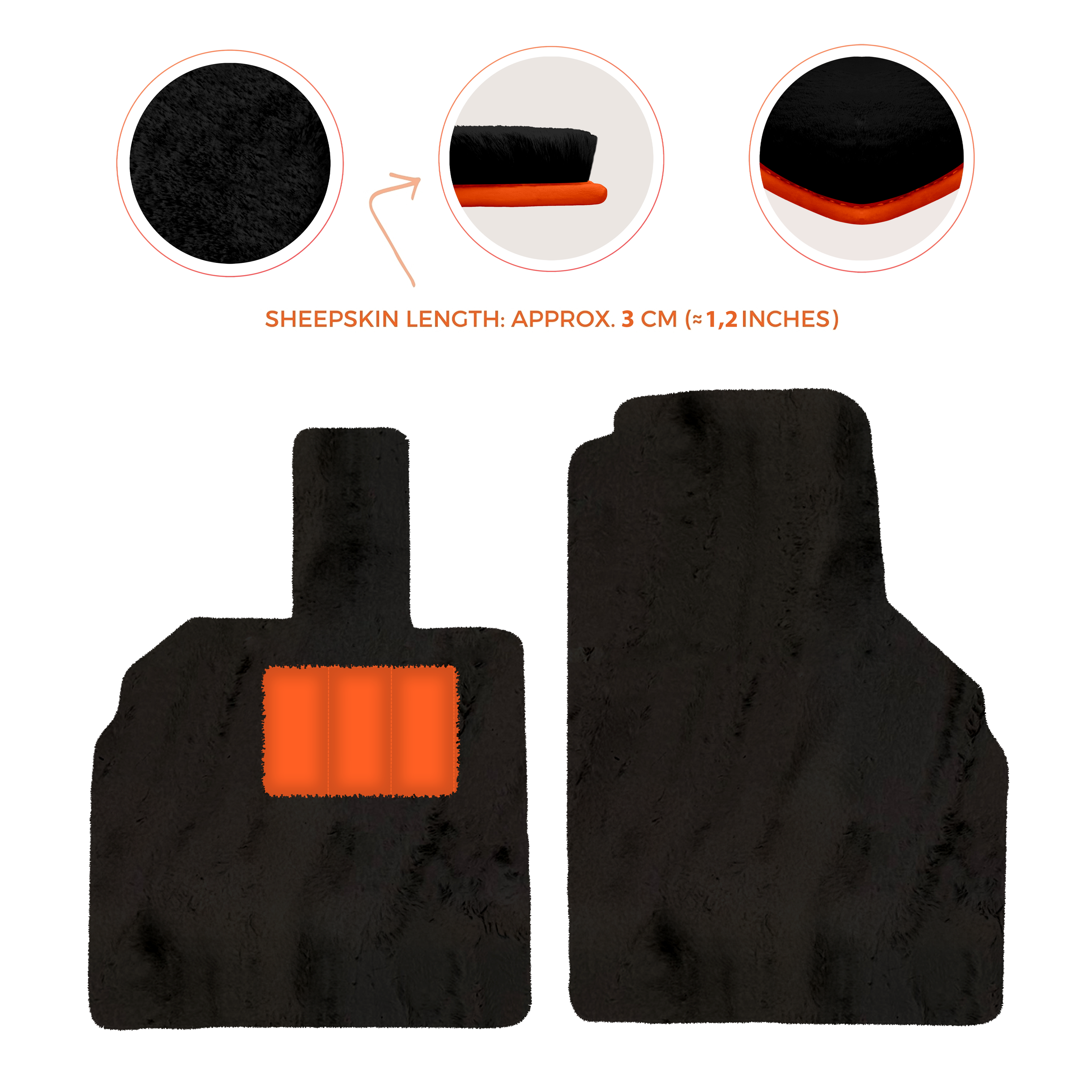 Lamborghini Aventador (2012-2022) - Sheepskin Length, Various Color Options Custom Fit Premium Velour Floor Mats