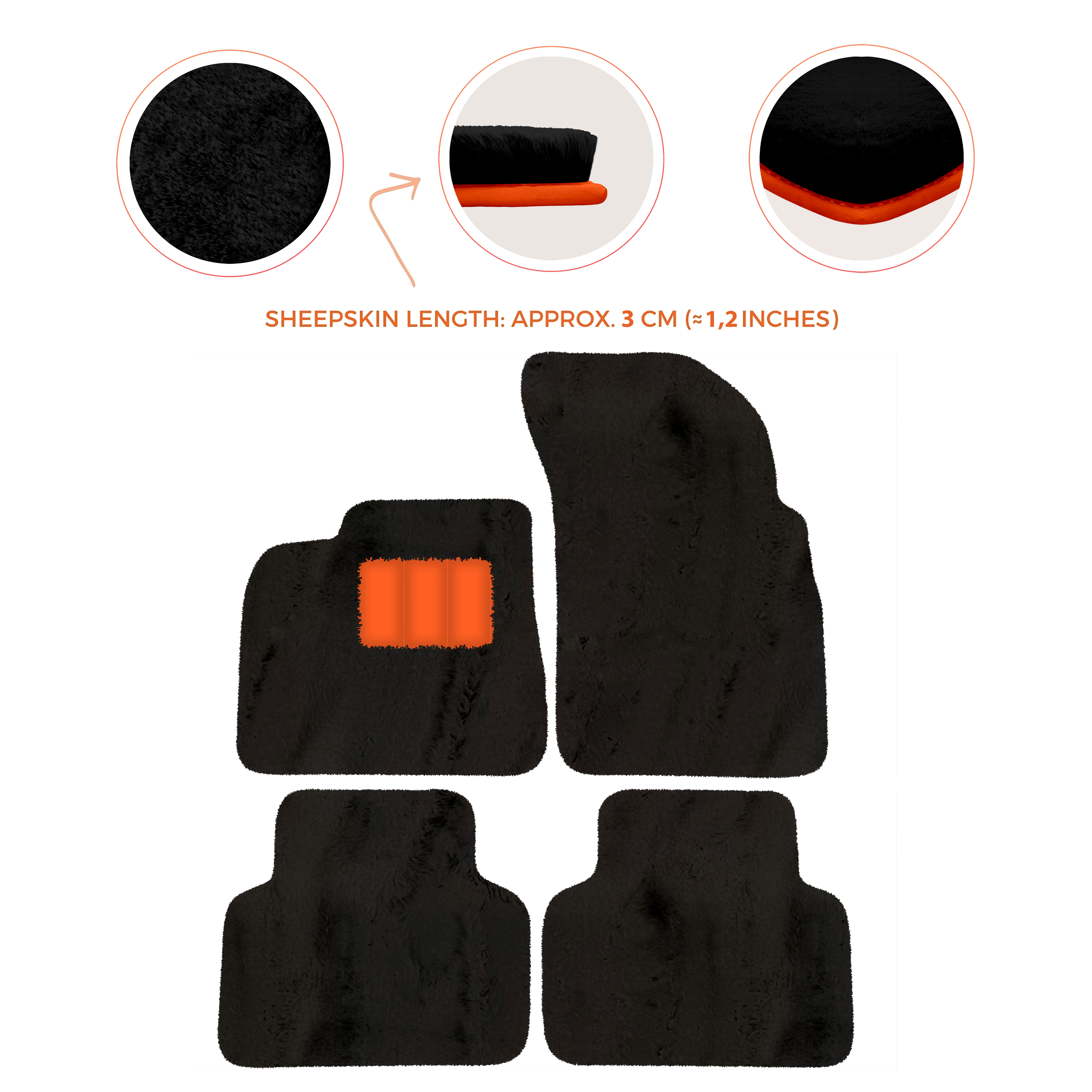 Lamborghini Urus (2018-2026) - Sheepskin Length, Various Color Options Custom Fit Premium Velour Floor Mats
