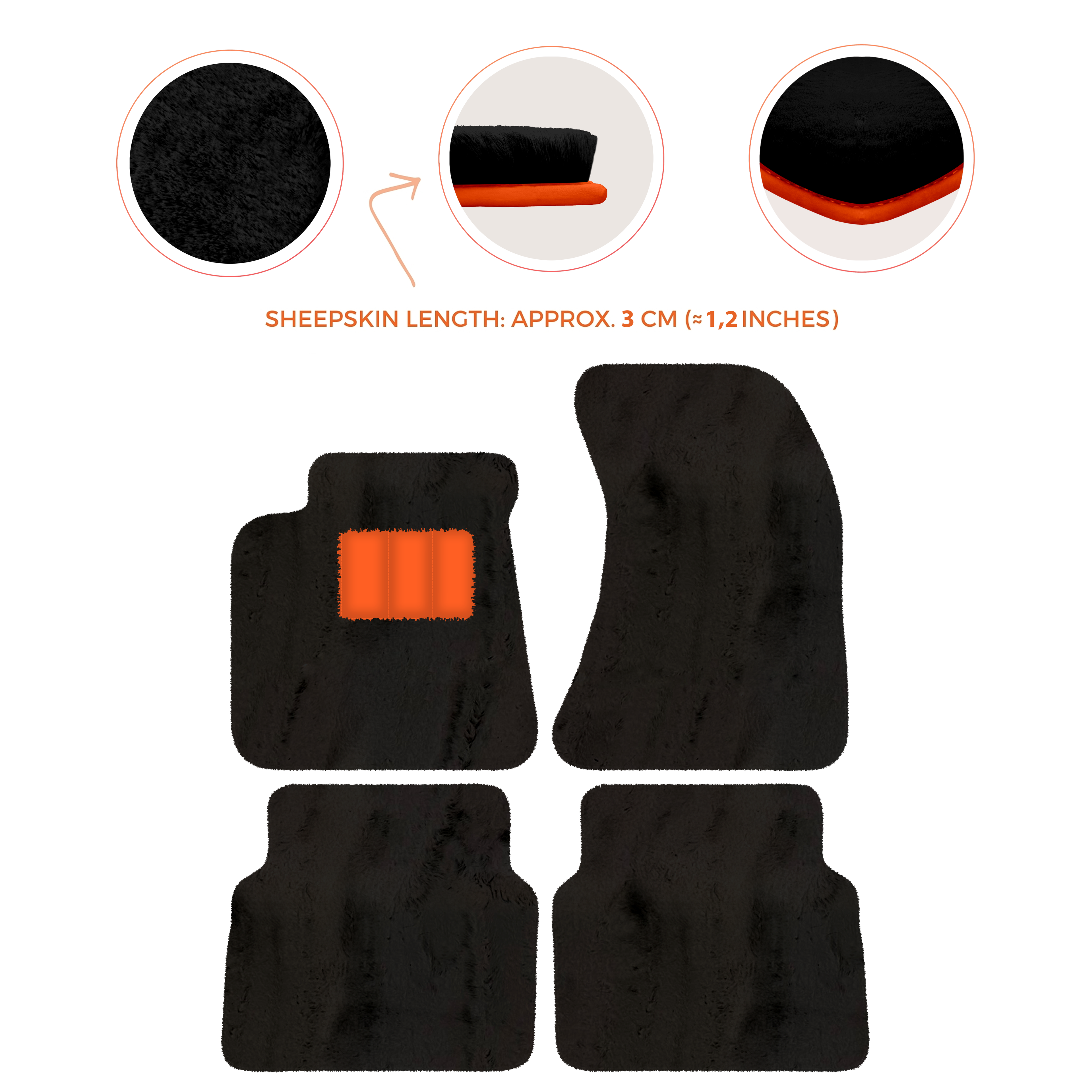 Audi A8 D4 (2010-2017) - Sheepskin Length, Various Color Options Custom Fit Premium Velour Floor Mats