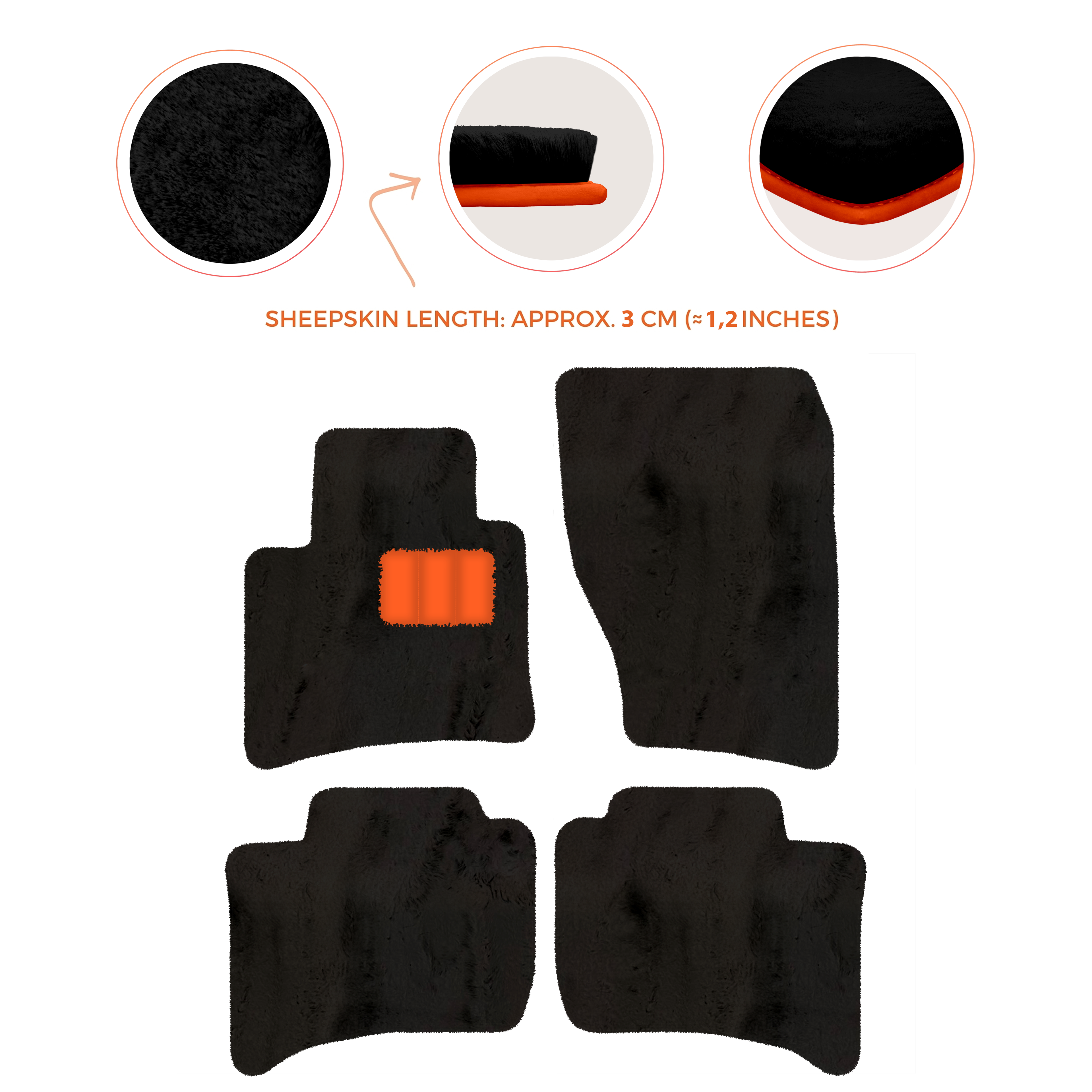 Porsche Cayenne (2010-2018) - Sheepskin Length, Various Color Options Custom Fit Premium Velour Floor Mats
