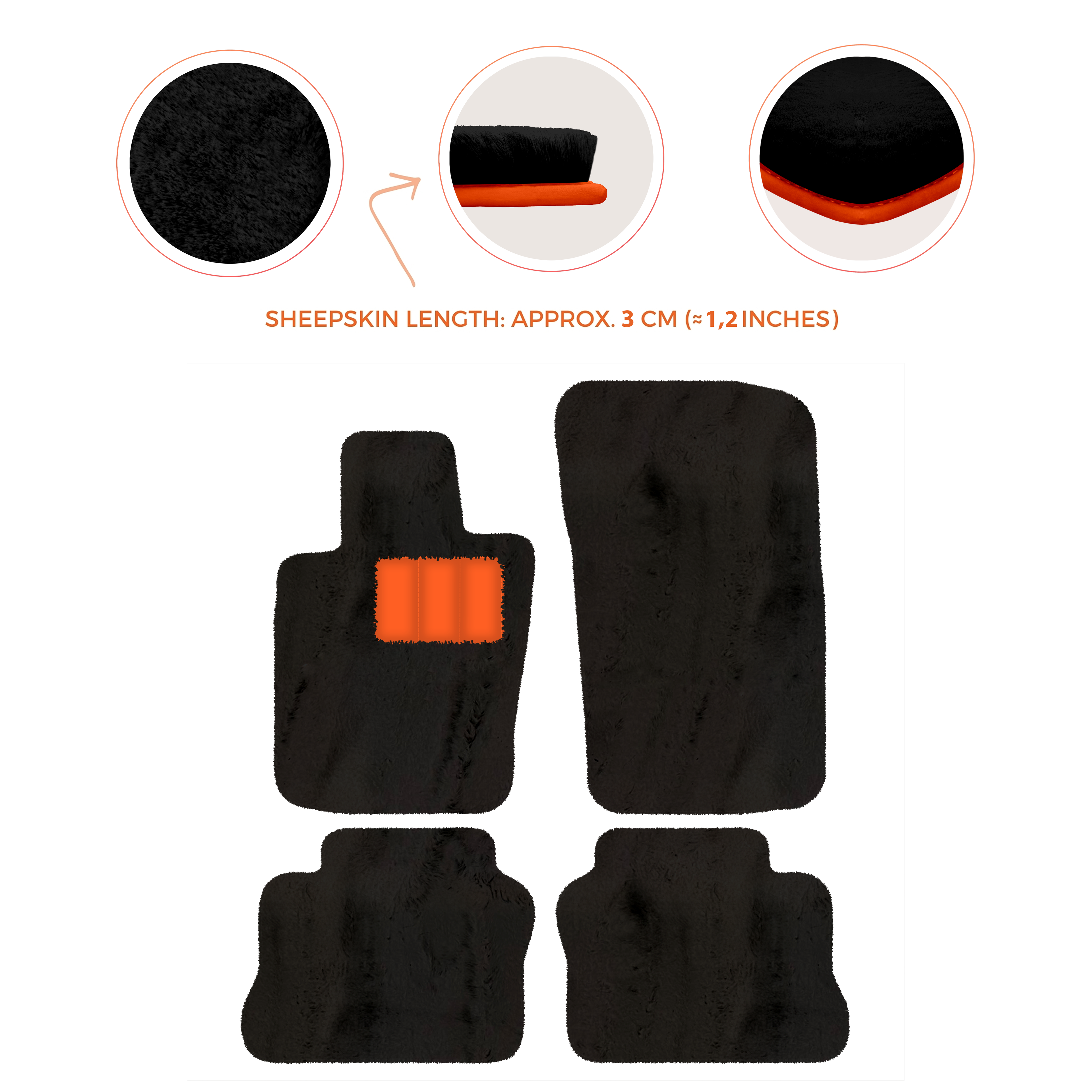 Porsche Panamera (2009-2016) - Sheepskin Length, Various Color Options Custom Fit Premium Velour Floor Mats