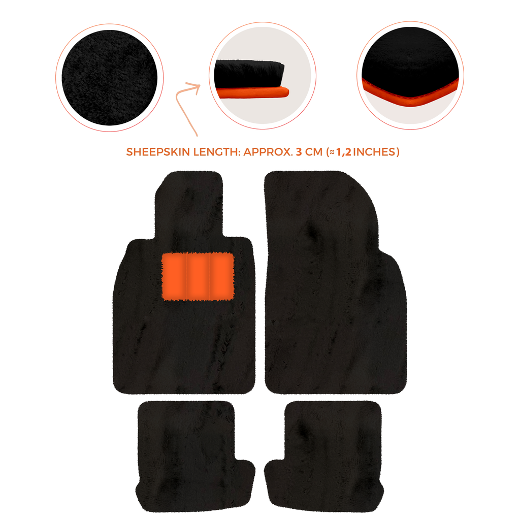 Porsche 911 - 991 (2012-2019) - Sheepskin Length, Various Color Options Custom Fit Premium Velour Floor Mats