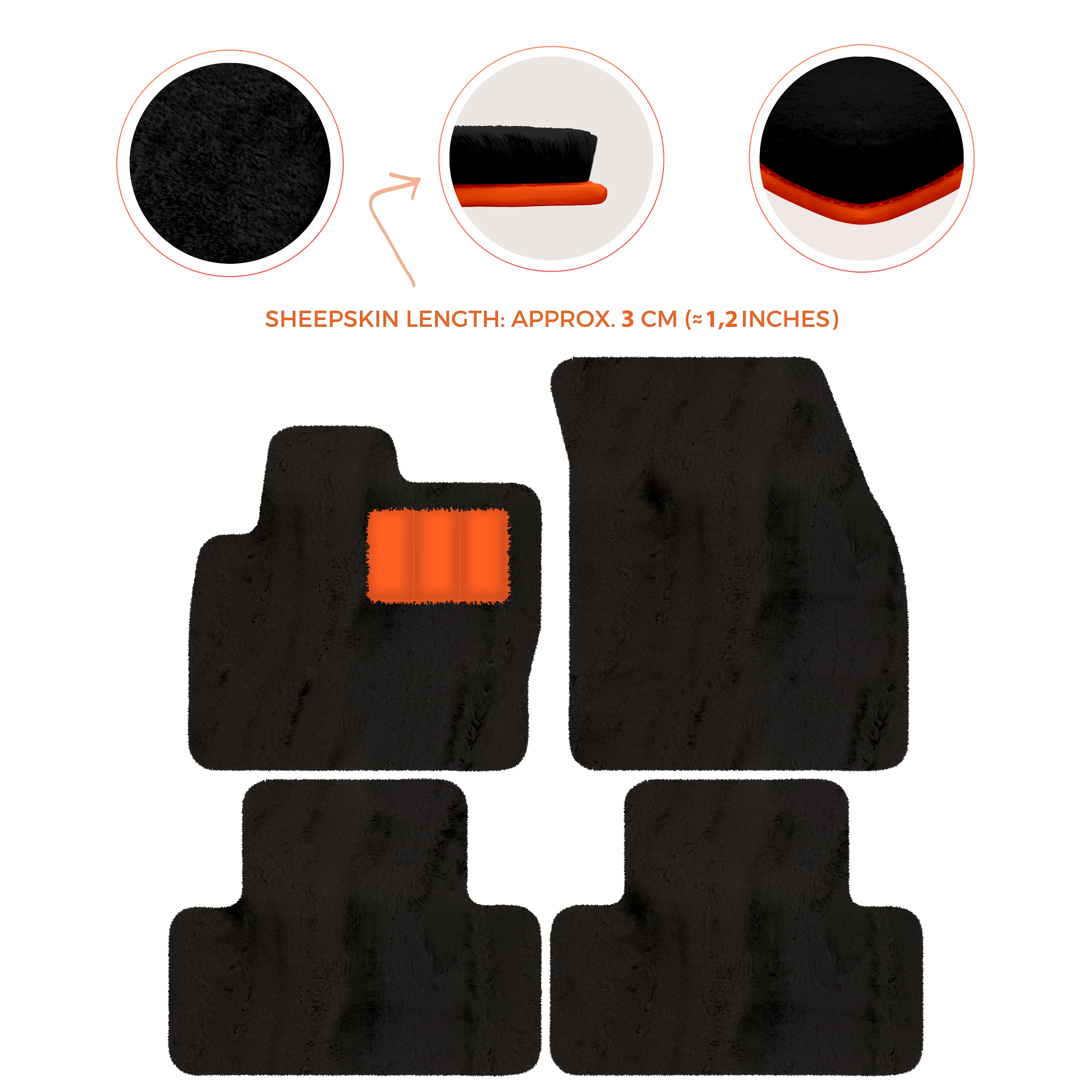 Range Rover Evoque (2015-2019) 5-Doors - Sheepskin Length, Various Color Options Custom Fit Premium Velour Floor Mats