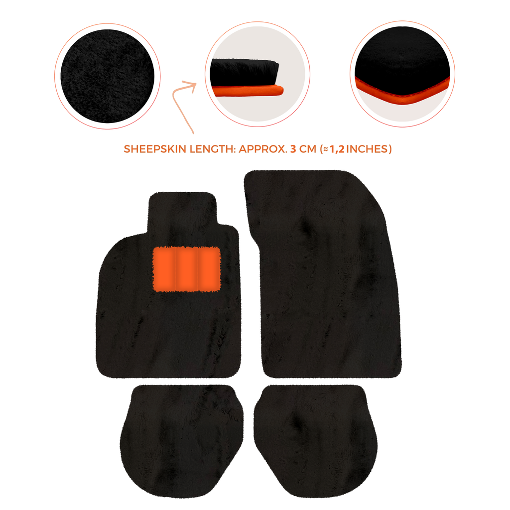Porsche 911-993 (1993-1998) - Sheepskin Length, Various Color Options Custom Fit Premium Velour Floor Mats